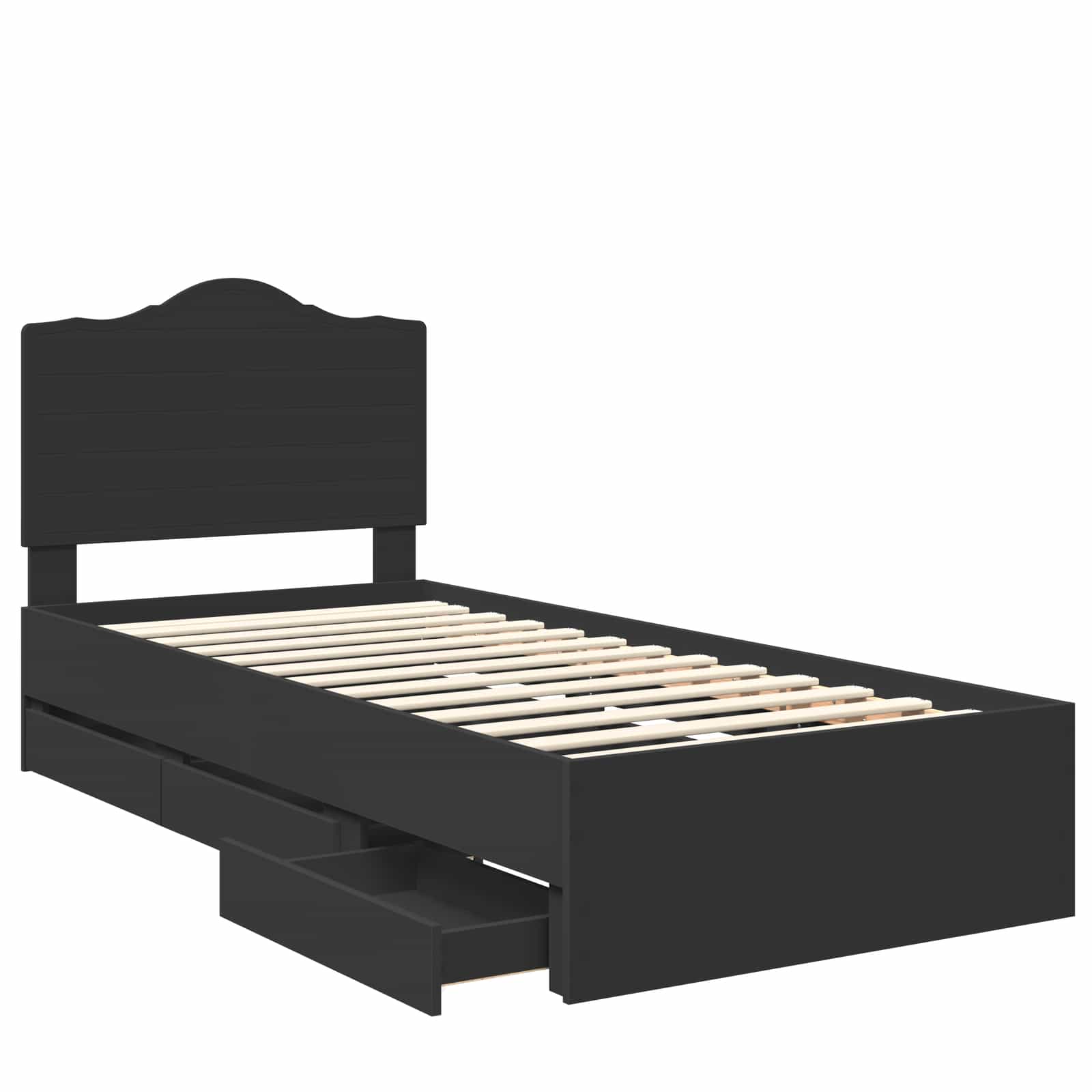 Bedframe met lade met opslag Zwart 75 x 190 cm Ingenieurshout is nu te koop bij PeponiXL, paradijselijk wonen!