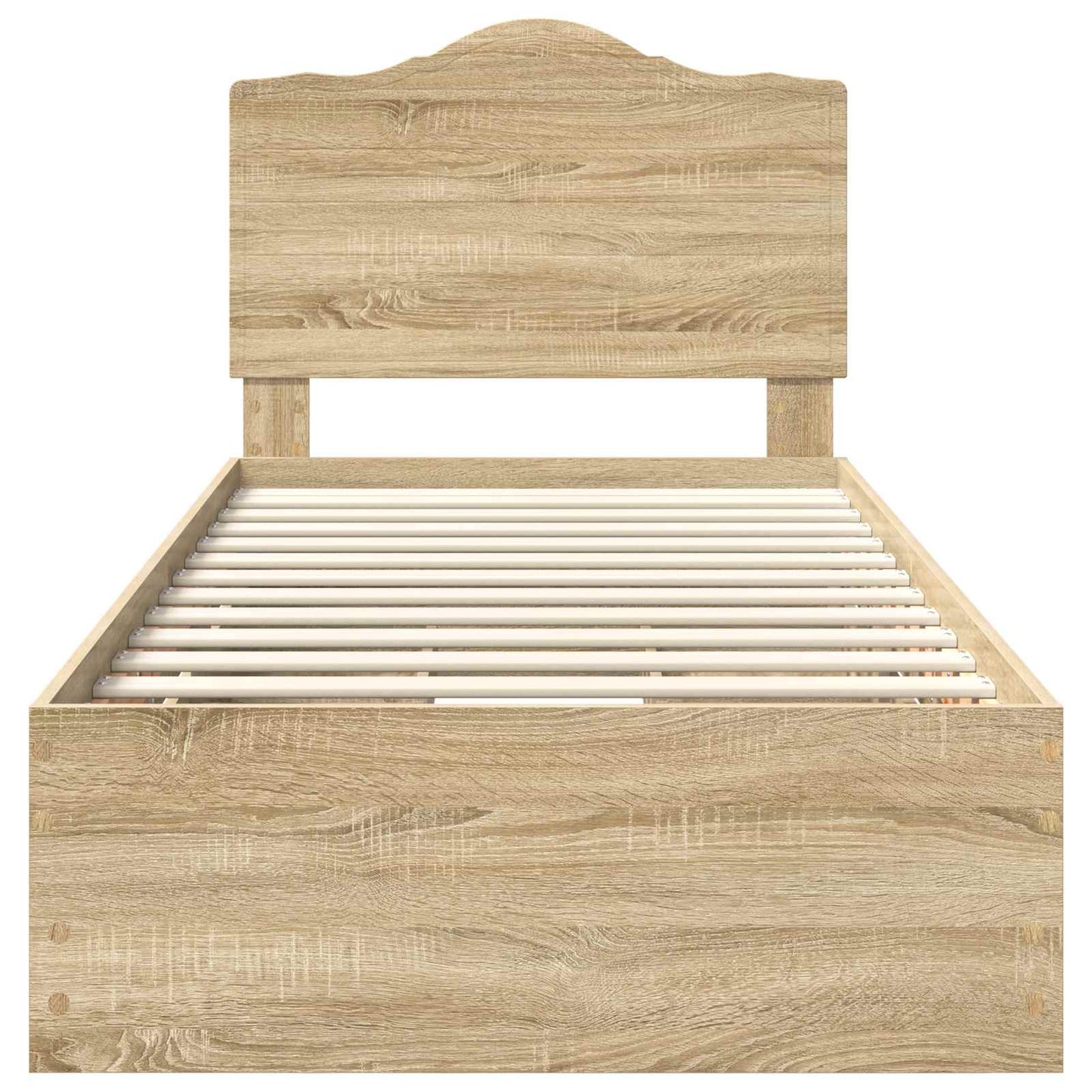 Bedframe met lade Sonoma Eiken 75 x 190 cm Ingenieurshout is nu te koop bij PeponiXL, paradijselijk wonen!