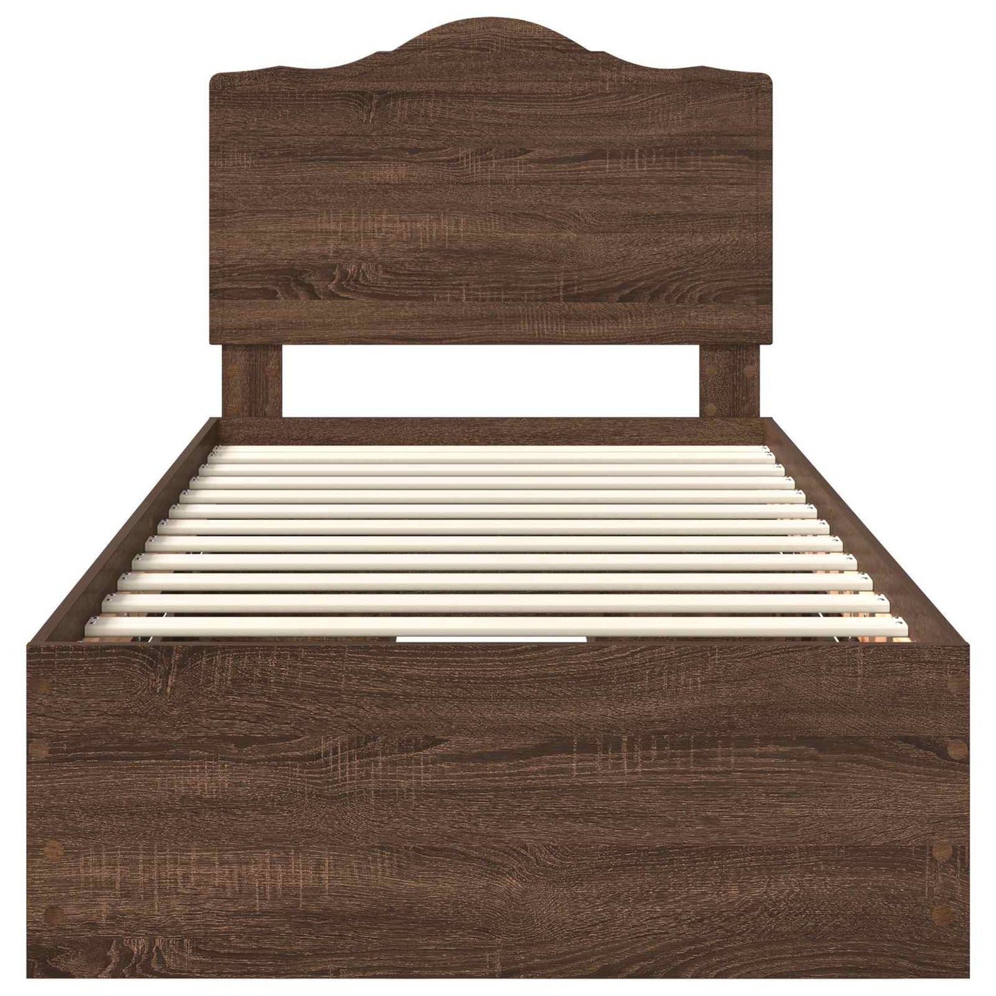 Bedframe met lade Bruine eik 75 x 190 cm Ingenieurshout is nu te koop bij PeponiXL, paradijselijk wonen!