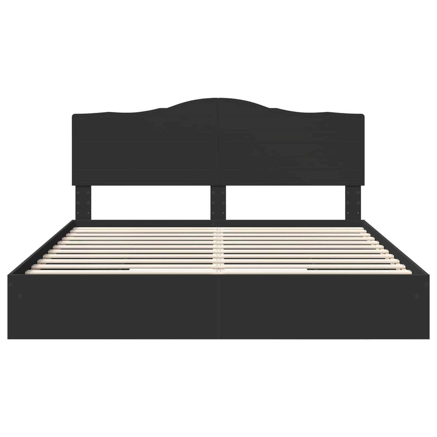 Opslag bed met hoofdeinde Zwart 200 x 200 cm Bewerkt hout is nu te koop bij PeponiXL, paradijselijk wonen!