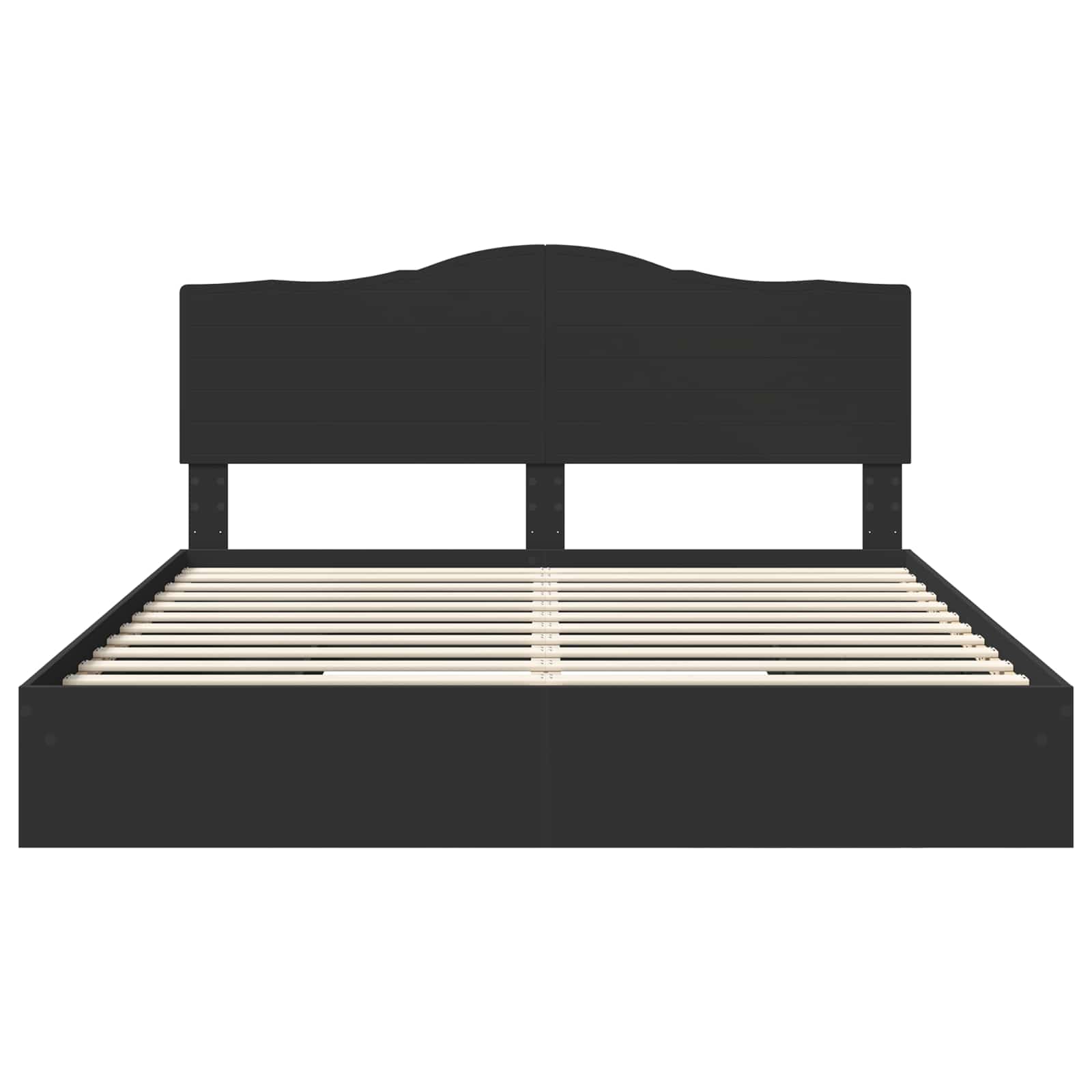 Opslag bed met hoofdeinde Zwart 200 x 200 cm Bewerkt hout is nu te koop bij PeponiXL, paradijselijk wonen!