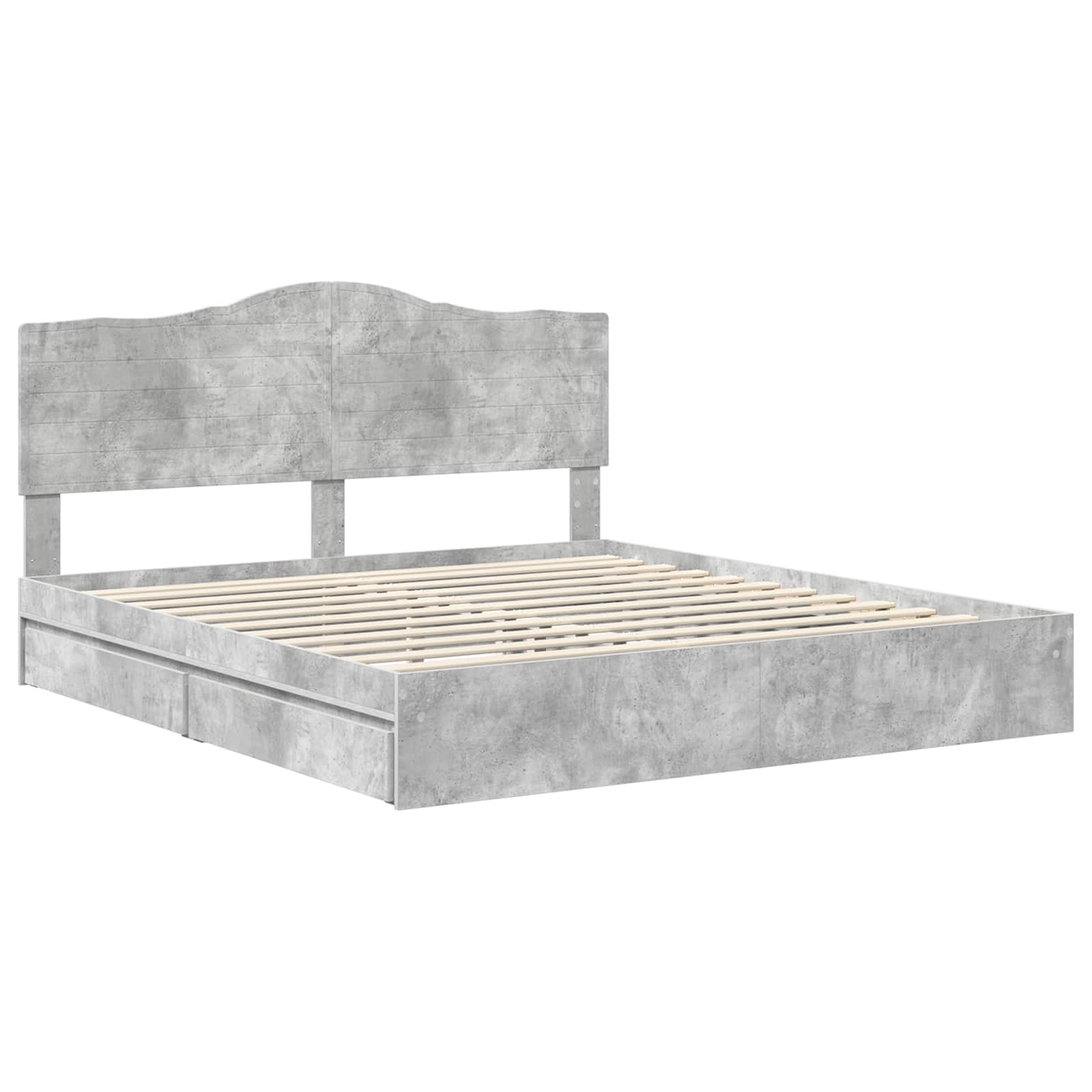 Opslag bed met hoofdeinde Beton Grijs 200 x 200 cm Bewerkt hout is nu te koop bij PeponiXL, paradijselijk wonen!