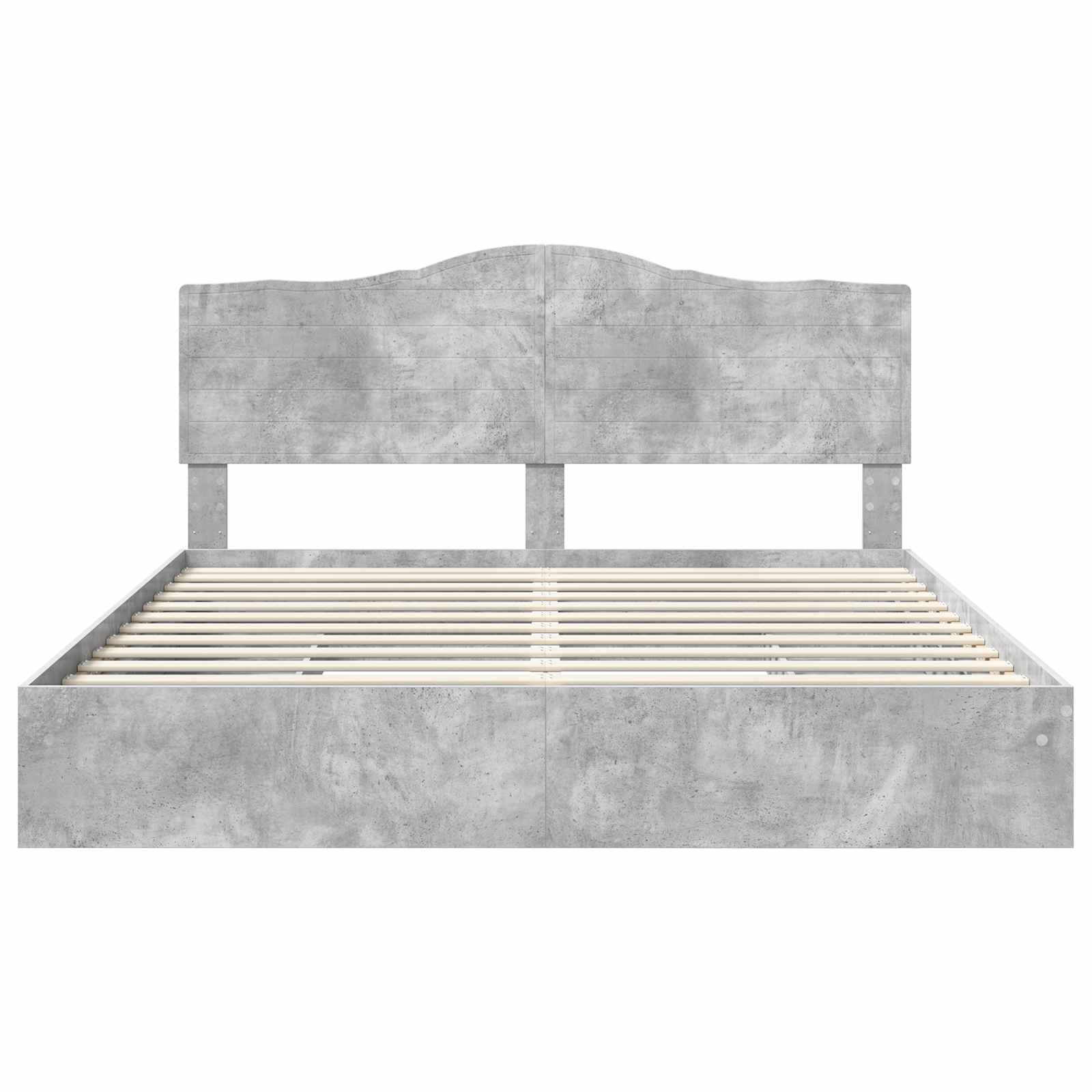 Opslag bed met hoofdeinde Beton Grijs 200 x 200 cm Bewerkt hout is nu te koop bij PeponiXL, paradijselijk wonen!