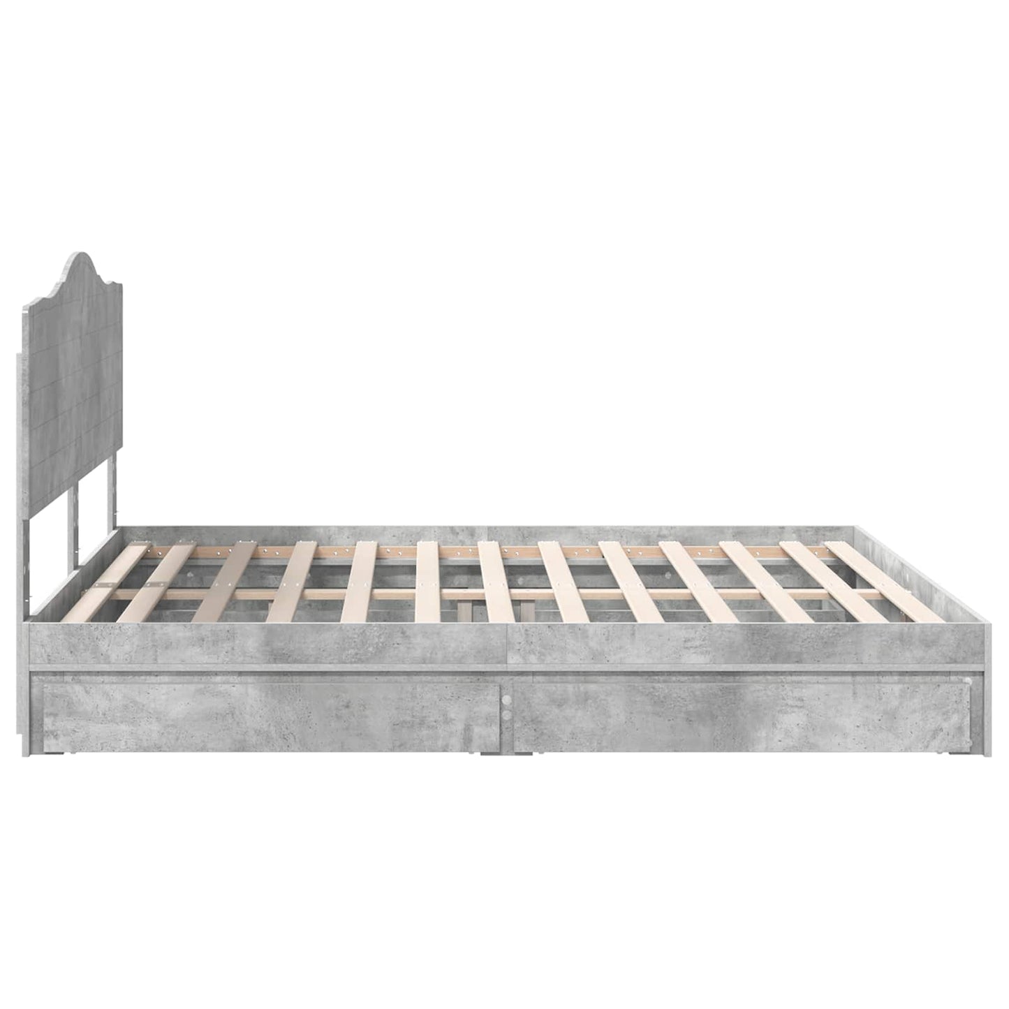 Opslag bed met hoofdeinde Beton Grijs 200 x 200 cm Bewerkt hout is nu te koop bij PeponiXL, paradijselijk wonen!