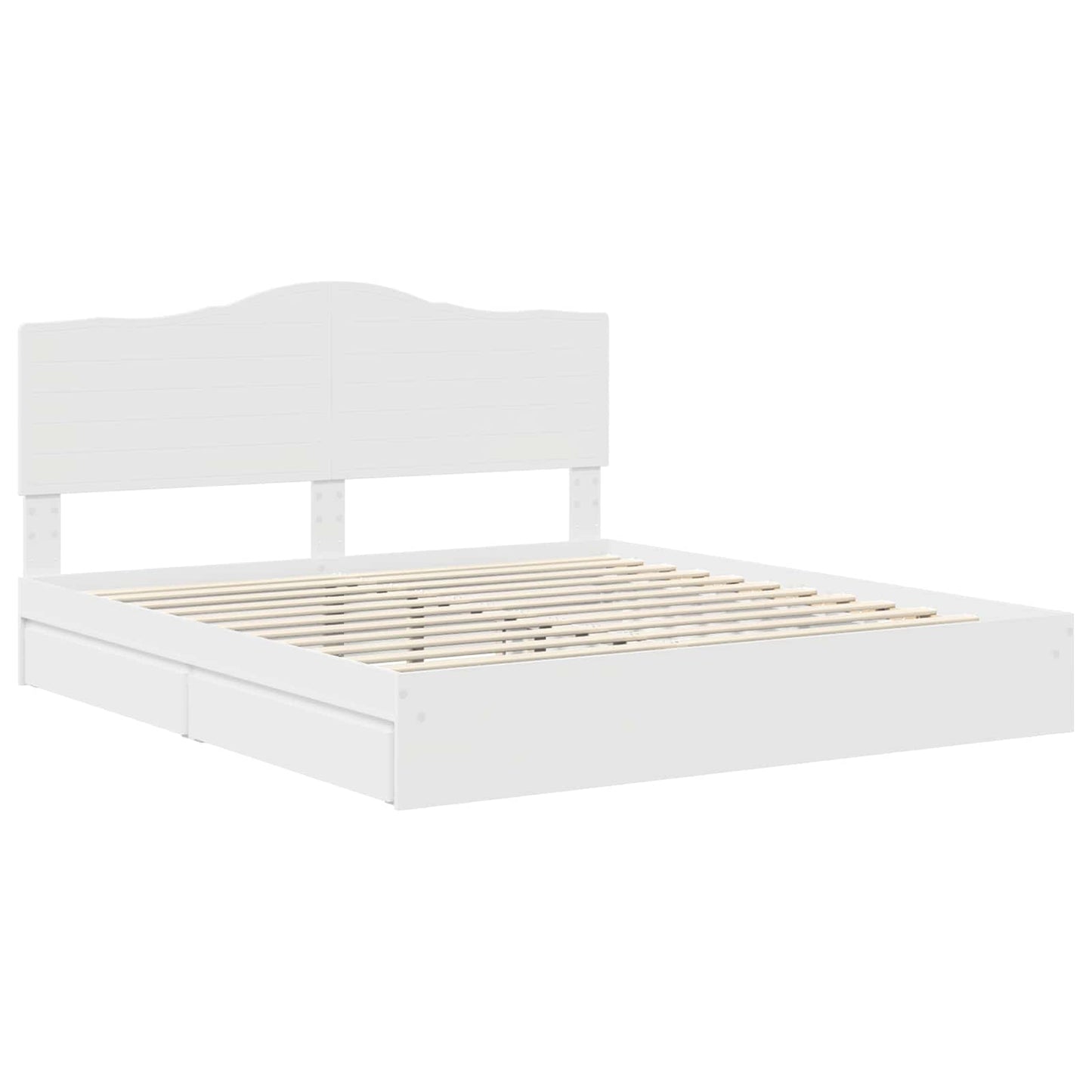 Opslag bed met hoofdeinde Wit 180 x 200 cm Bewerkt hout is nu te koop bij PeponiXL, paradijselijk wonen!