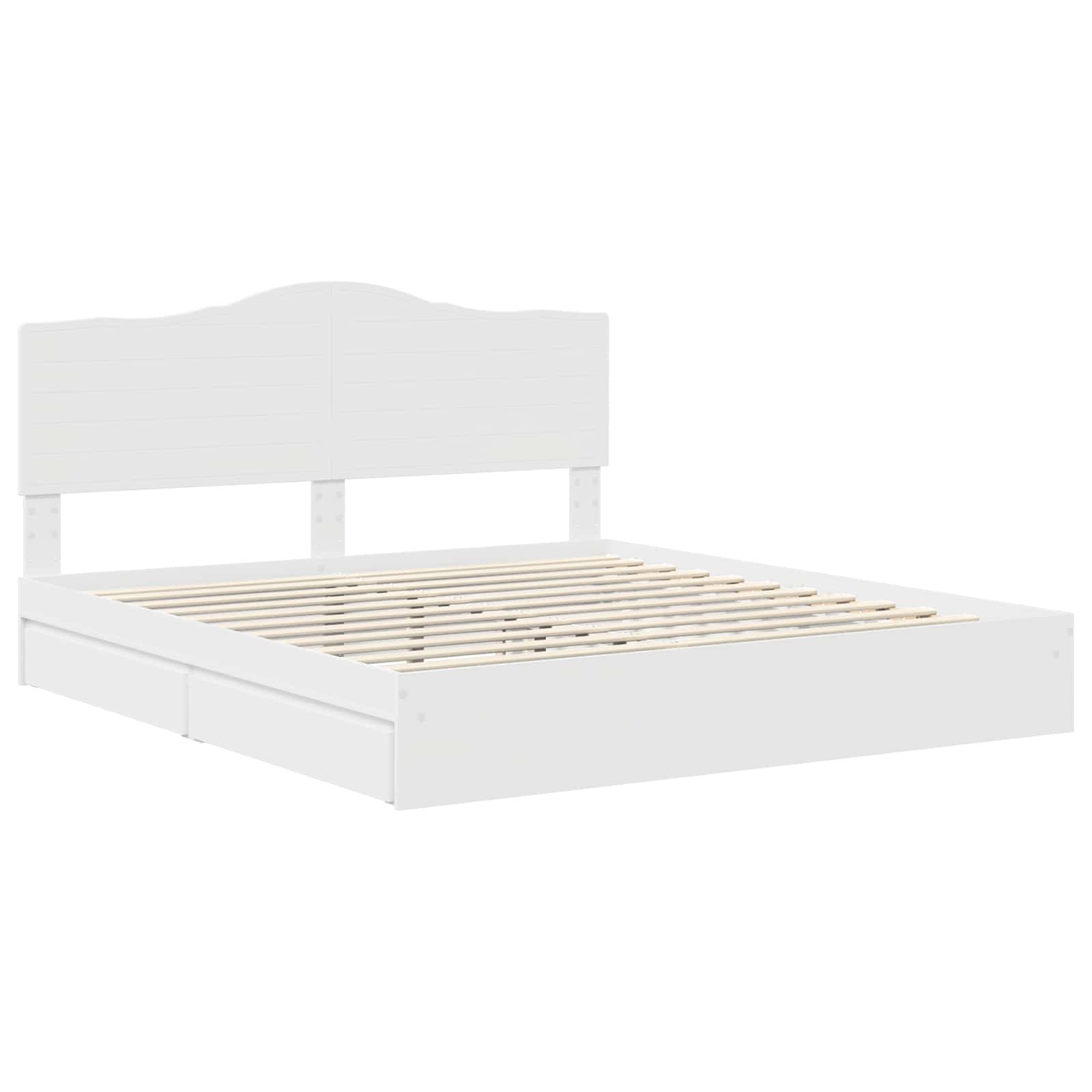 Opslag bed met hoofdeinde Wit 180 x 200 cm Bewerkt hout is nu te koop bij PeponiXL, paradijselijk wonen!