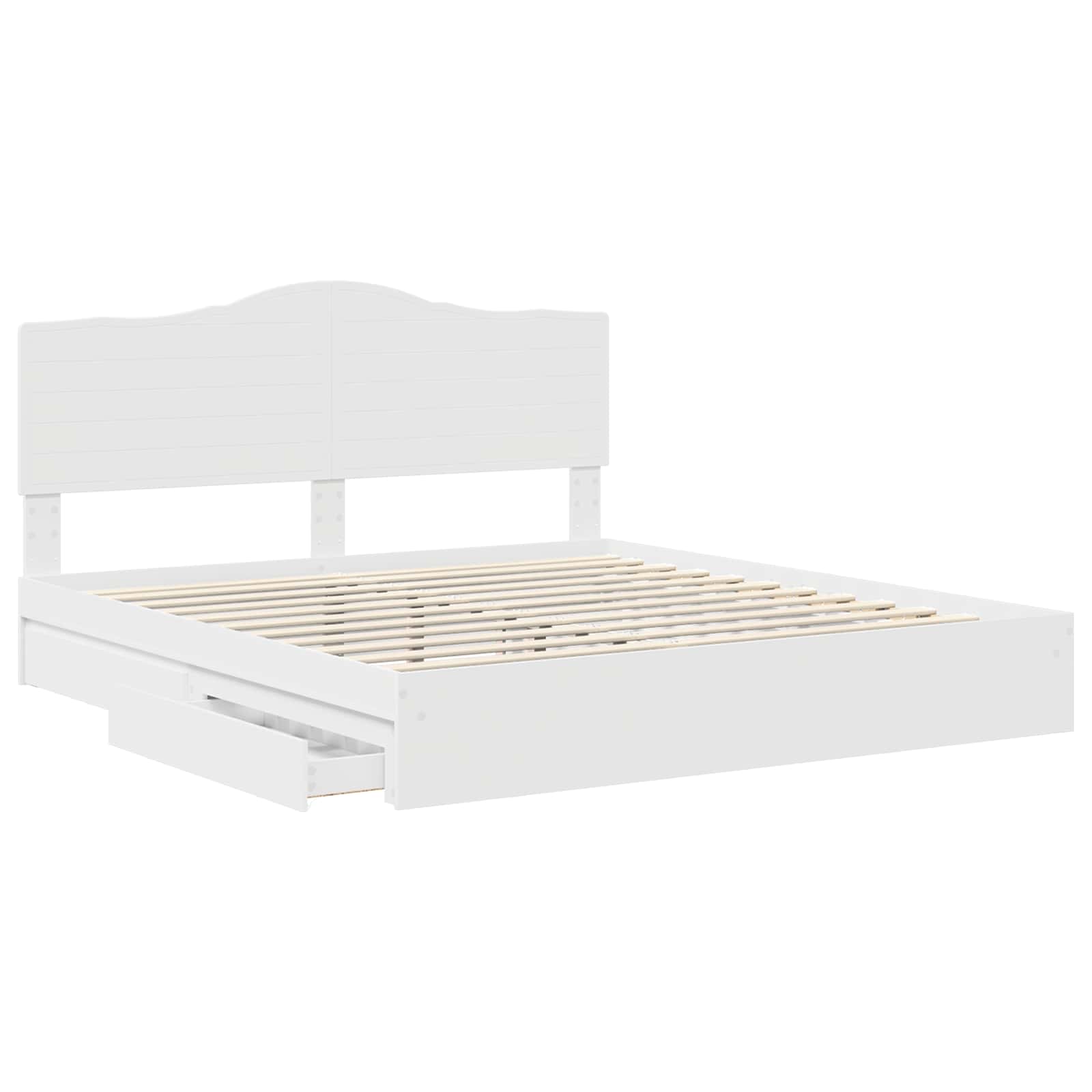 Opslag bed met hoofdeinde Wit 180 x 200 cm Bewerkt hout is nu te koop bij PeponiXL, paradijselijk wonen!