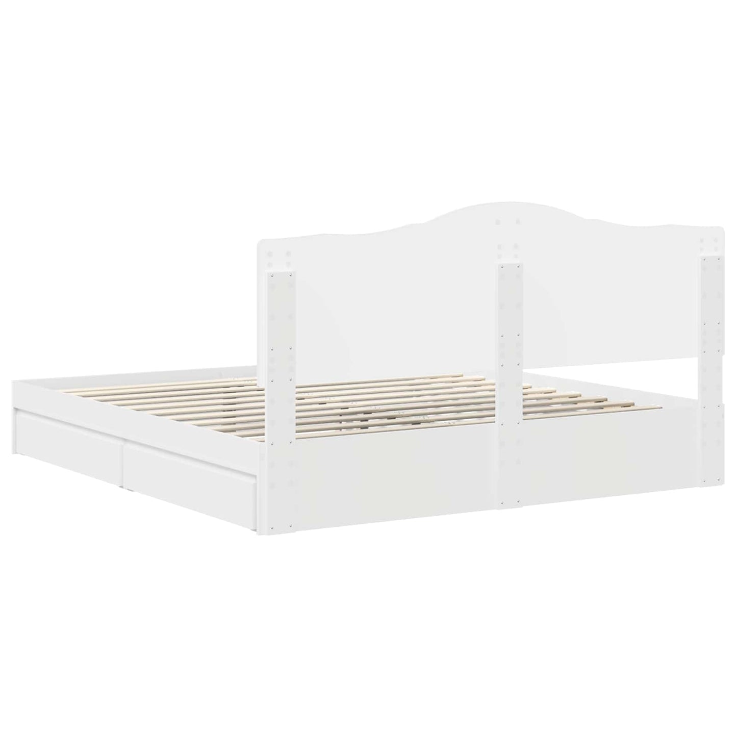 Opslag bed met hoofdeinde Wit 180 x 200 cm Bewerkt hout is nu te koop bij PeponiXL, paradijselijk wonen!