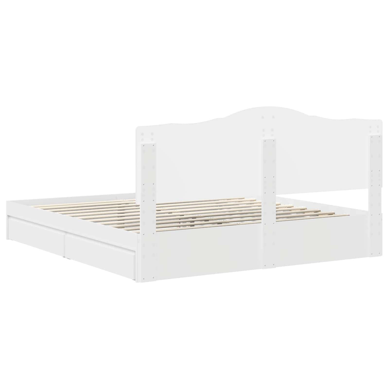Opslag bed met hoofdeinde Wit 180 x 200 cm Bewerkt hout is nu te koop bij PeponiXL, paradijselijk wonen!