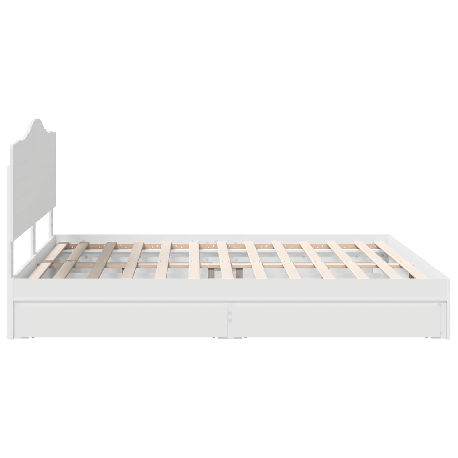 Opslag bed met hoofdeinde Wit 180 x 200 cm Bewerkt hout is nu te koop bij PeponiXL, paradijselijk wonen!