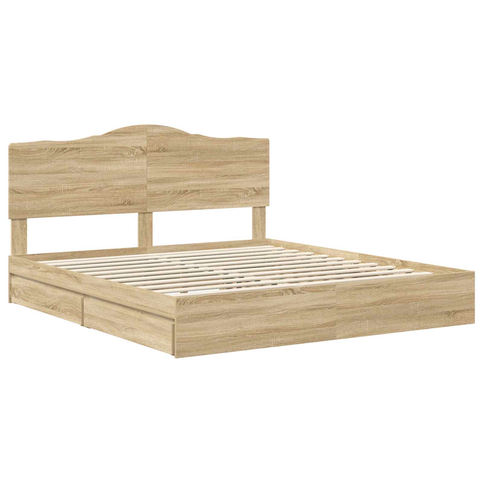 Opslag bed met lade Sonoma Eiken 180 x 200 cm Bewerkt hout is nu te koop bij PeponiXL, paradijselijk wonen!