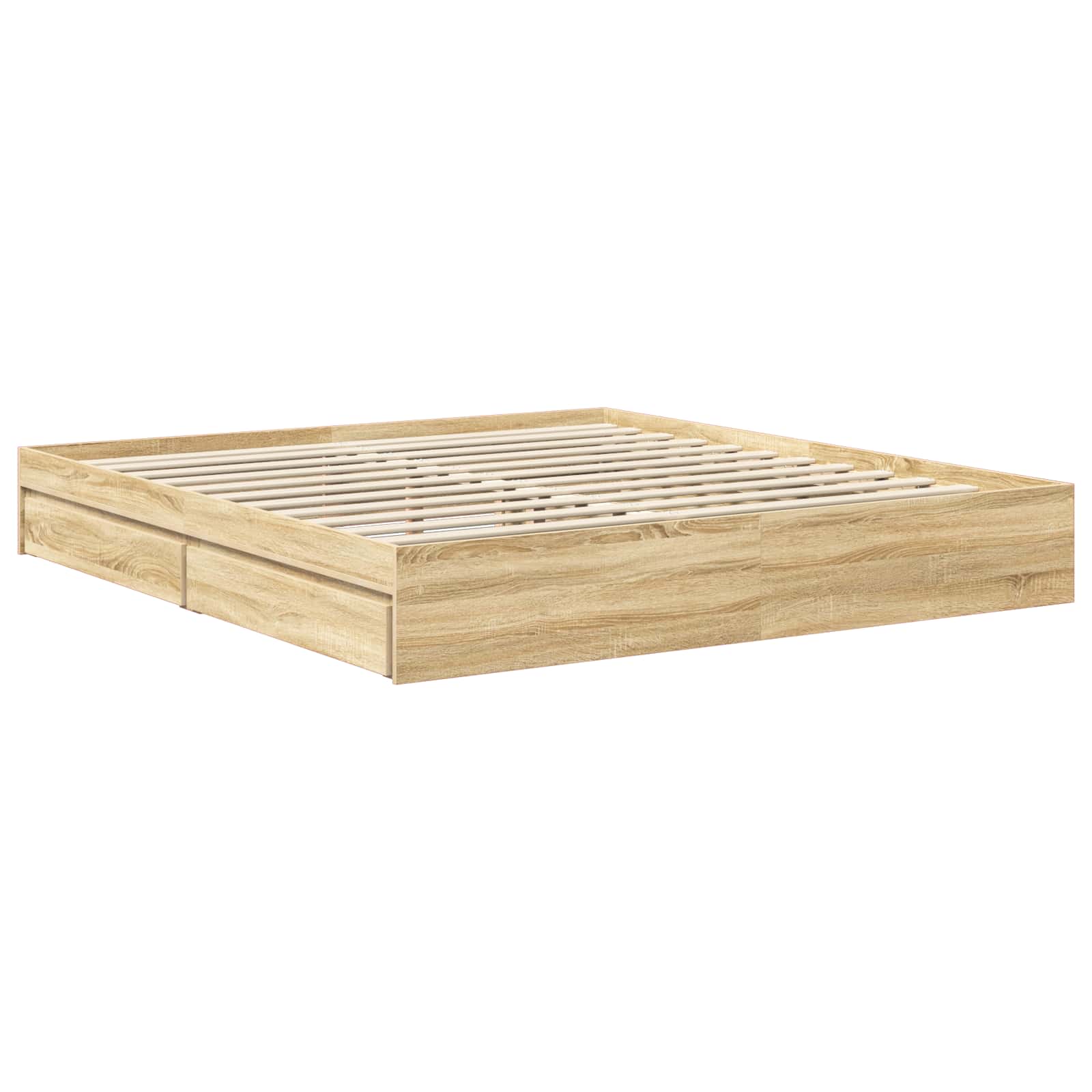 Opslag bed met lade Sonoma Eiken 180 x 200 cm Bewerkt hout is nu te koop bij PeponiXL, paradijselijk wonen!