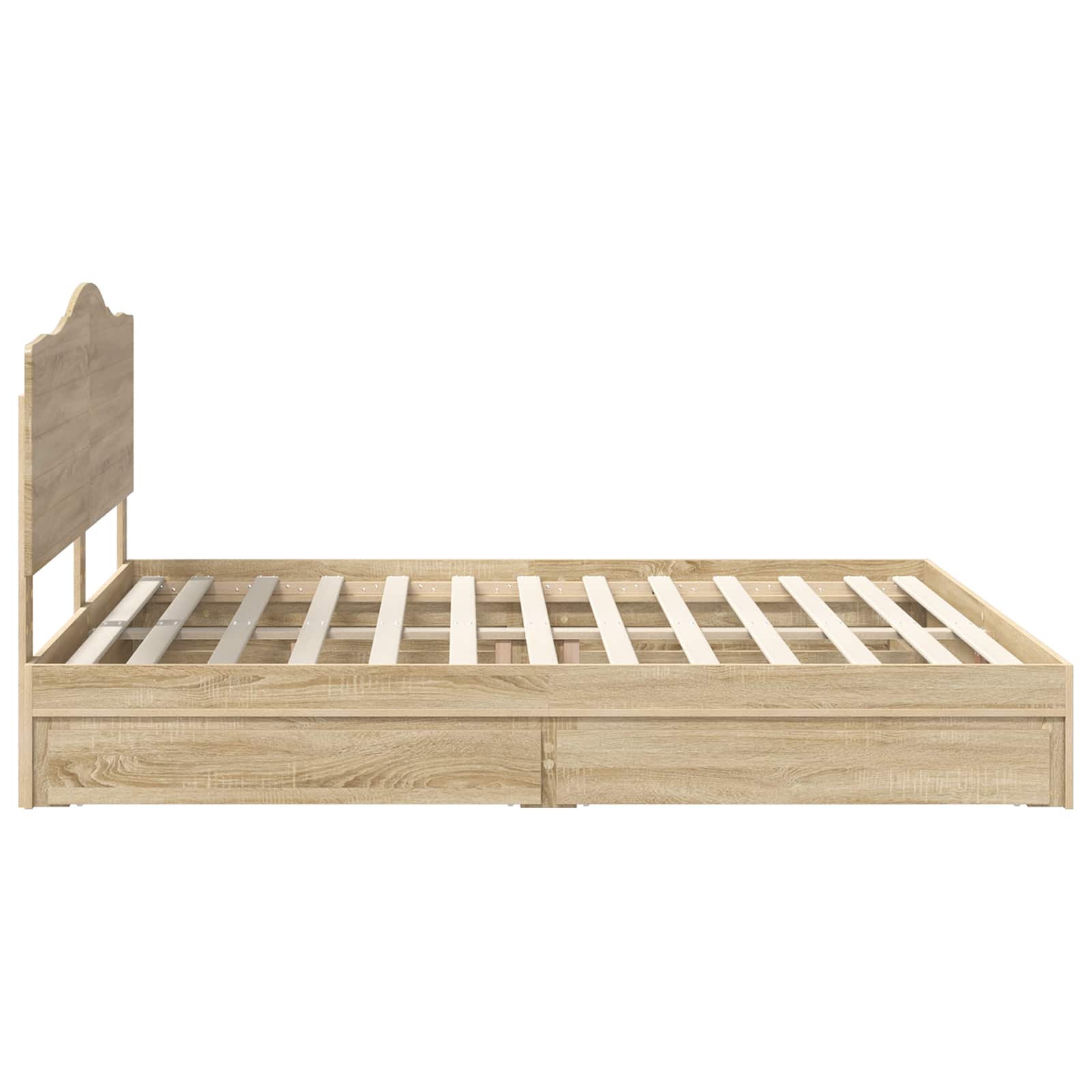 Opslag bed met lade Sonoma Eiken 180 x 200 cm Bewerkt hout is nu te koop bij PeponiXL, paradijselijk wonen!