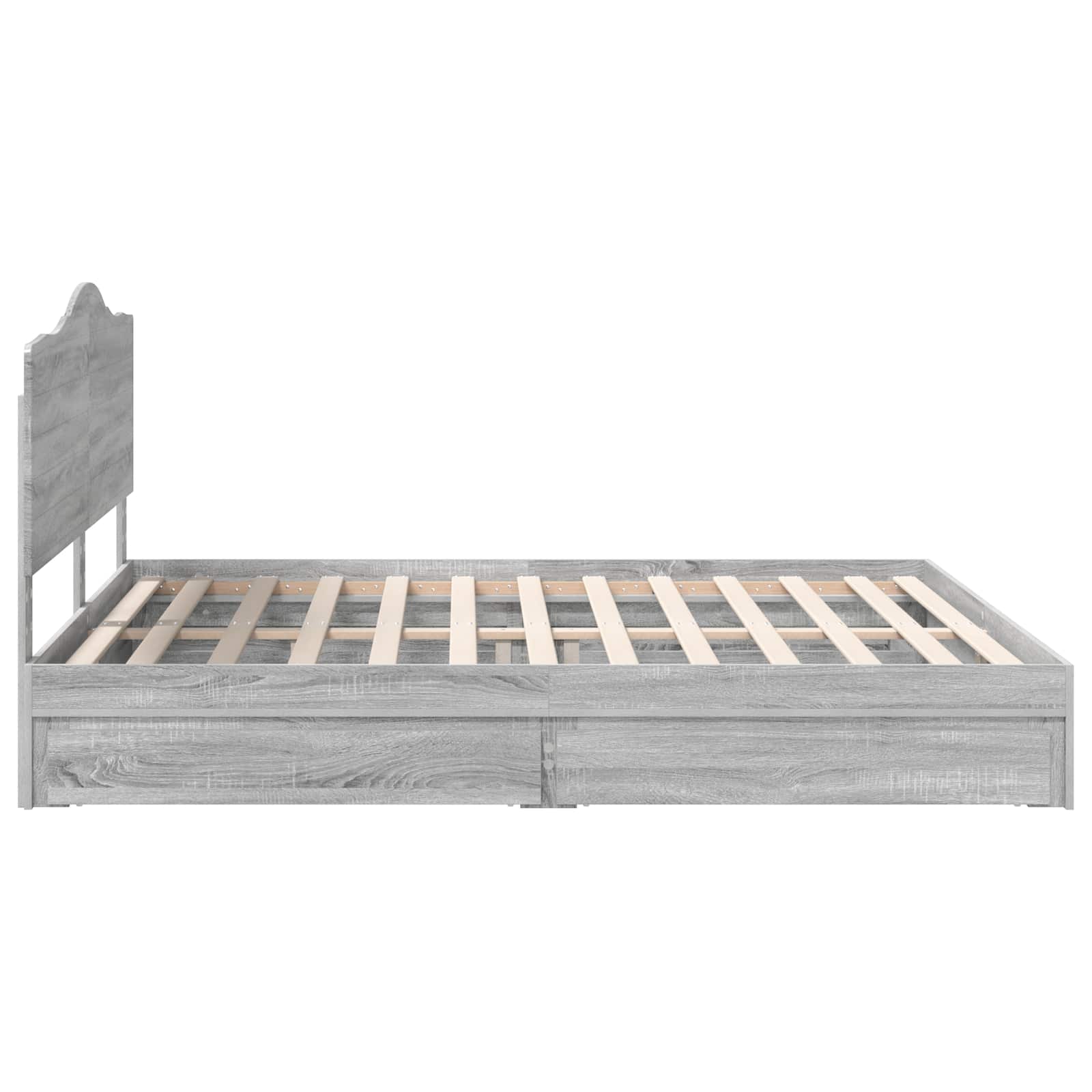 Opslag bed met lade Grijs Sonoma 180 x 200 cm Bewerkt hout is nu te koop bij PeponiXL, paradijselijk wonen!