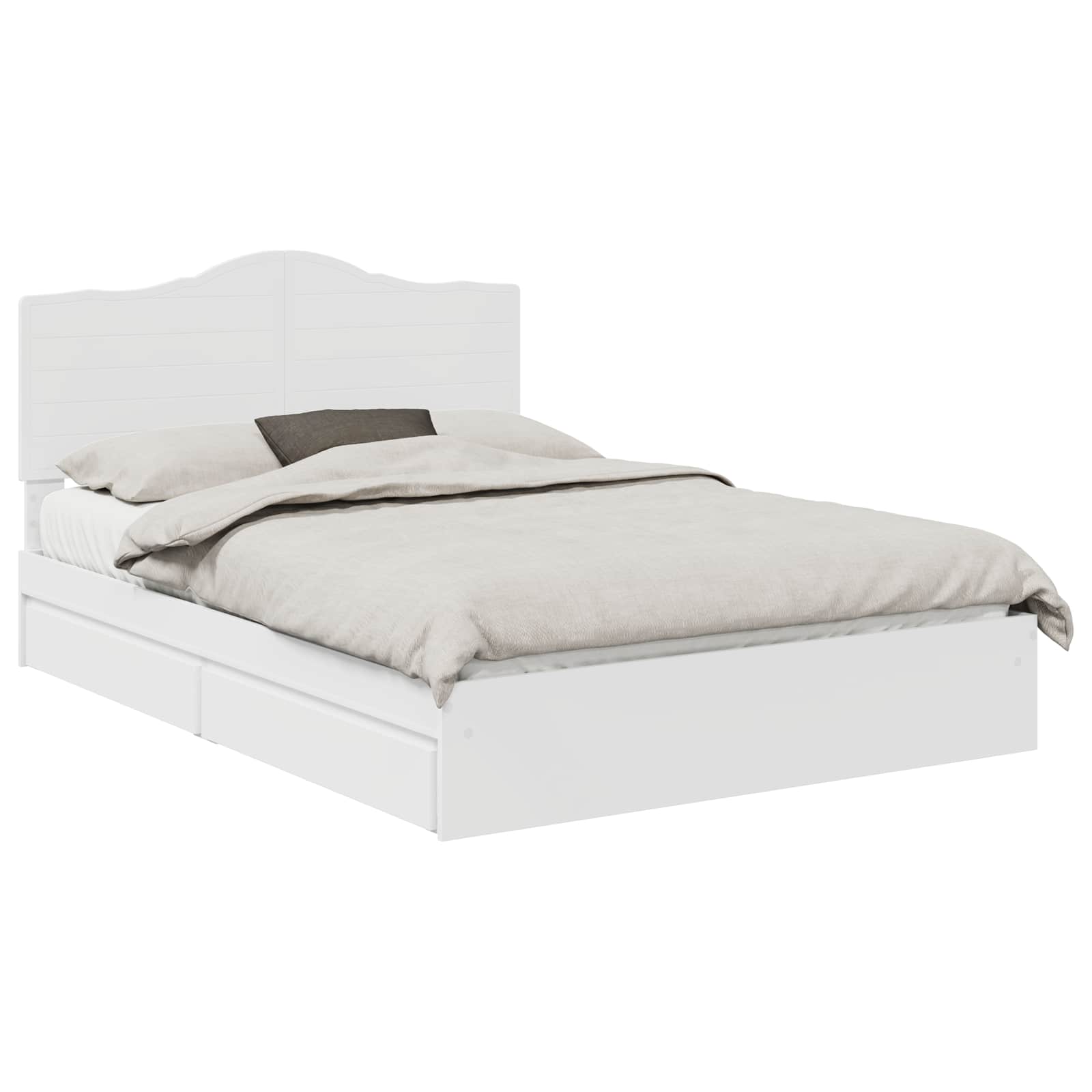 Opslag bed met hoofdeinde Wit 160 x 200 cm Bewerkt hout is nu te koop bij PeponiXL, paradijselijk wonen!