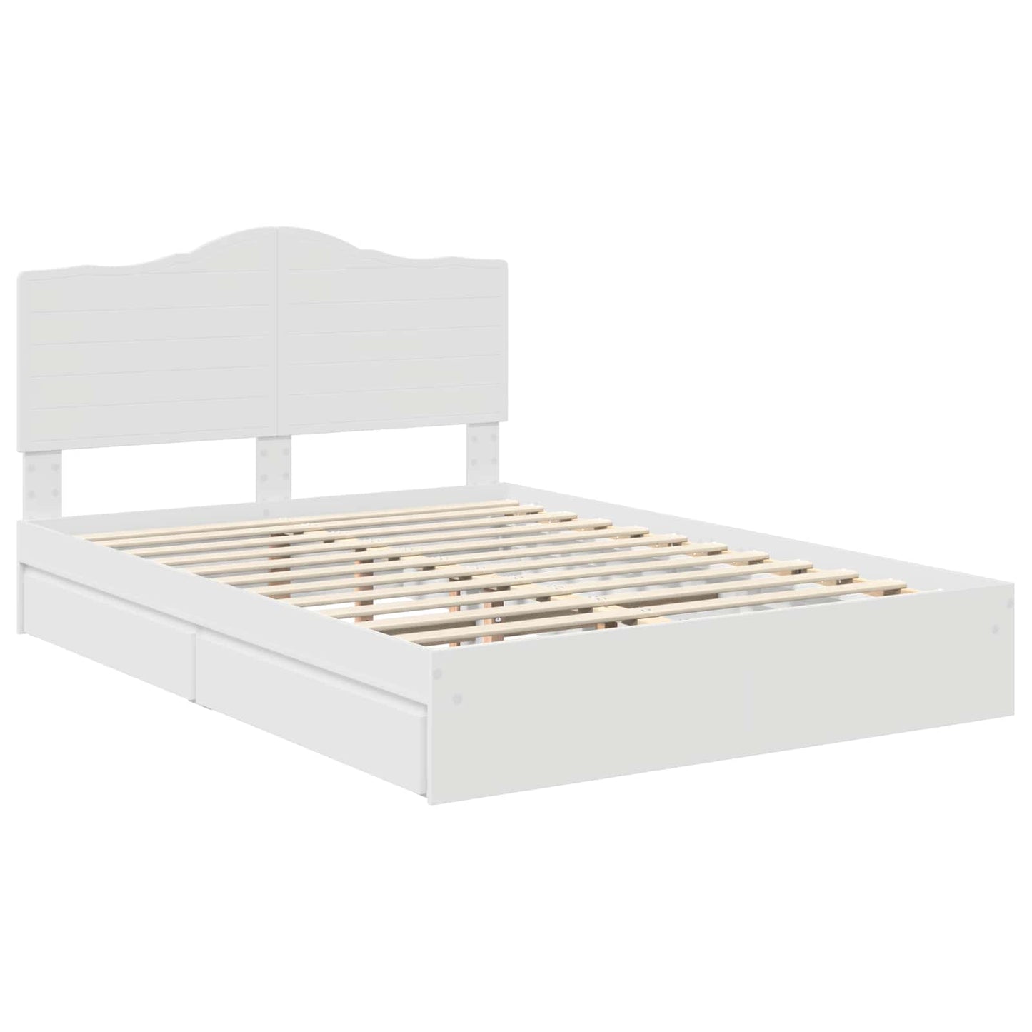 Opslag bed met hoofdeinde Wit 160 x 200 cm Bewerkt hout is nu te koop bij PeponiXL, paradijselijk wonen!