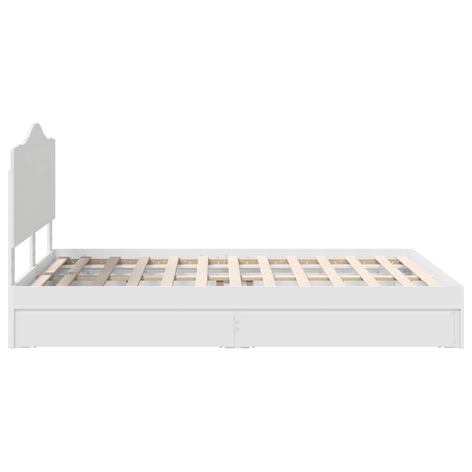 Opslag bed met hoofdeinde Wit 160 x 200 cm Bewerkt hout is nu te koop bij PeponiXL, paradijselijk wonen!