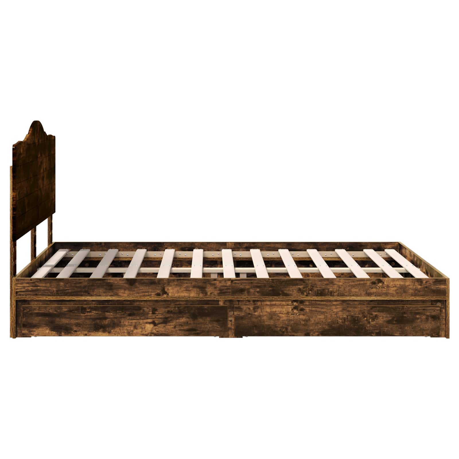 Opslag bed met lade Gerookt eiken 160 x 200 cm Bewerkt hout is nu te koop bij PeponiXL, paradijselijk wonen!