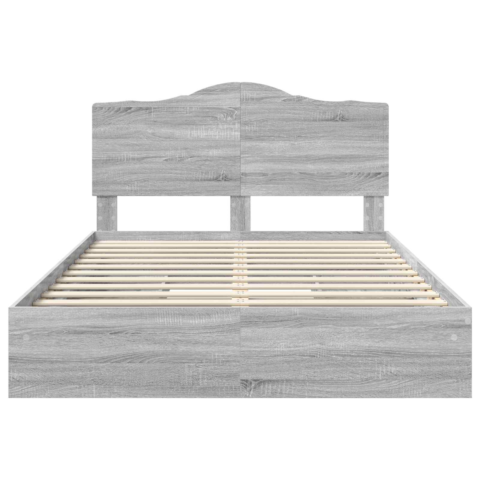 Opslag bed met lade Grijs Sonoma 160 x 200 cm Bewerkt hout is nu te koop bij PeponiXL, paradijselijk wonen!