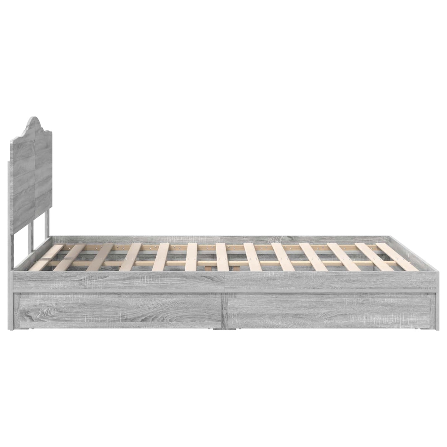 Opslag bed met lade Grijs Sonoma 160 x 200 cm Bewerkt hout is nu te koop bij PeponiXL, paradijselijk wonen!