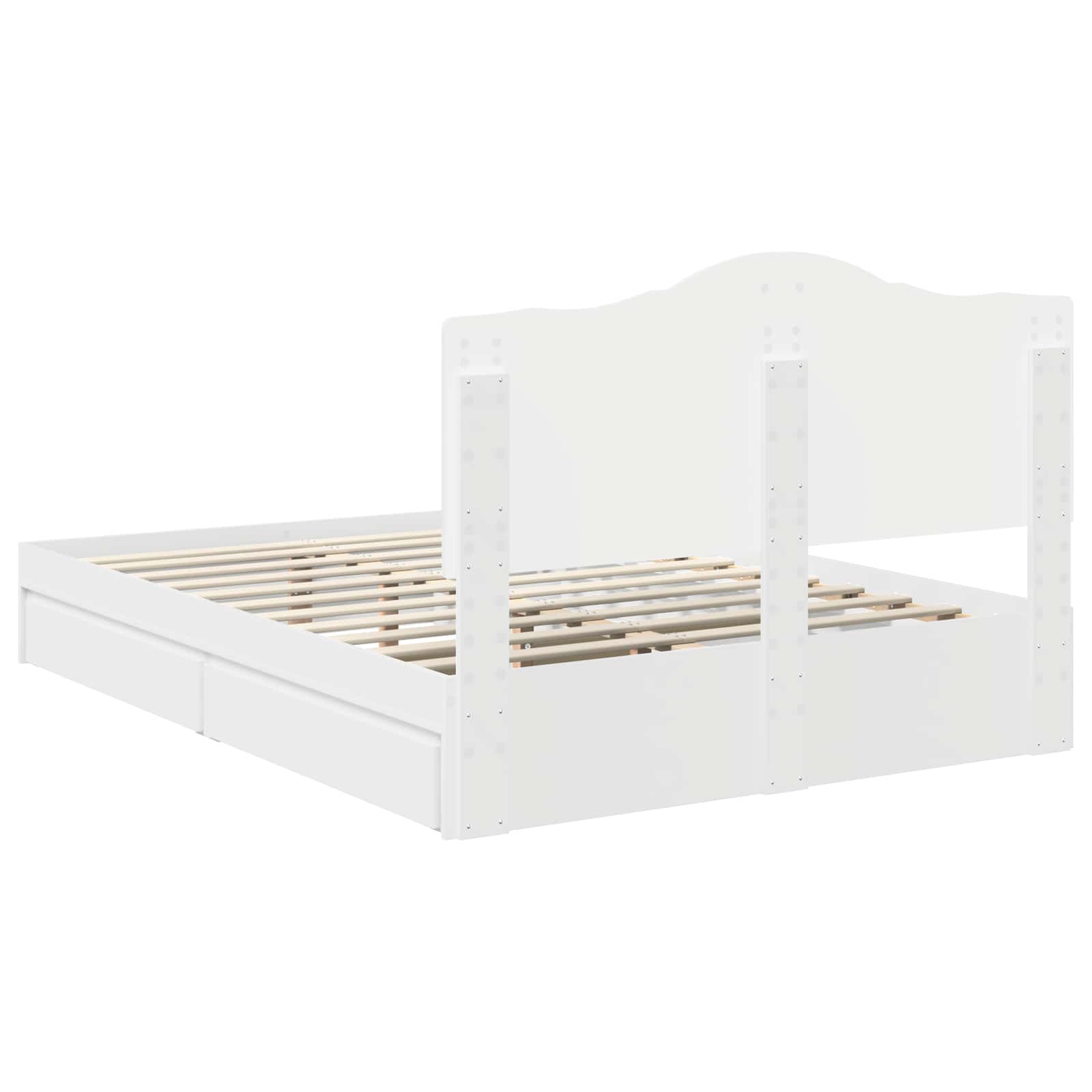 Opslag bed met hoofdeinde Wit 150 x 200 cm Bewerkt hout is nu te koop bij PeponiXL, paradijselijk wonen!