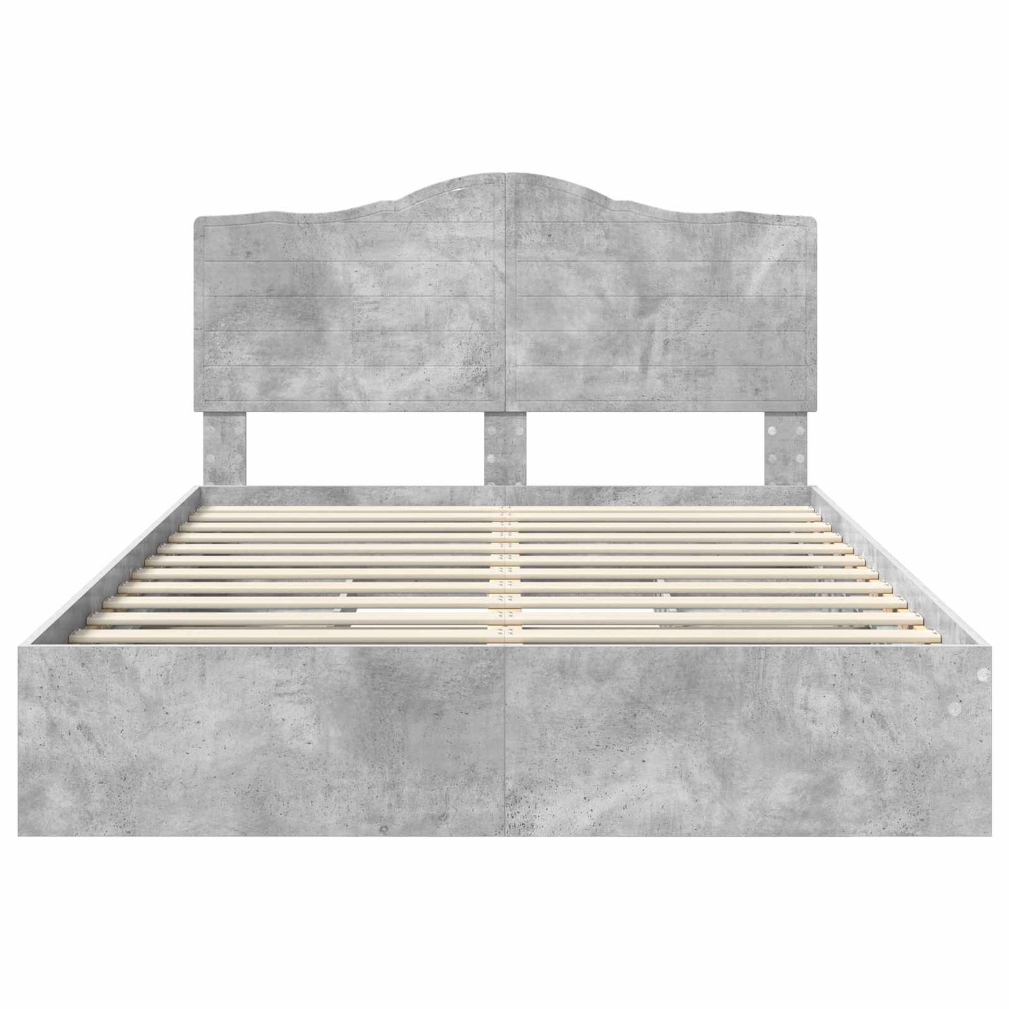 Opslag bed met hoofdeinde Beton Grijs 150 x 200 cm Bewerkt hout is nu te koop bij PeponiXL, paradijselijk wonen!