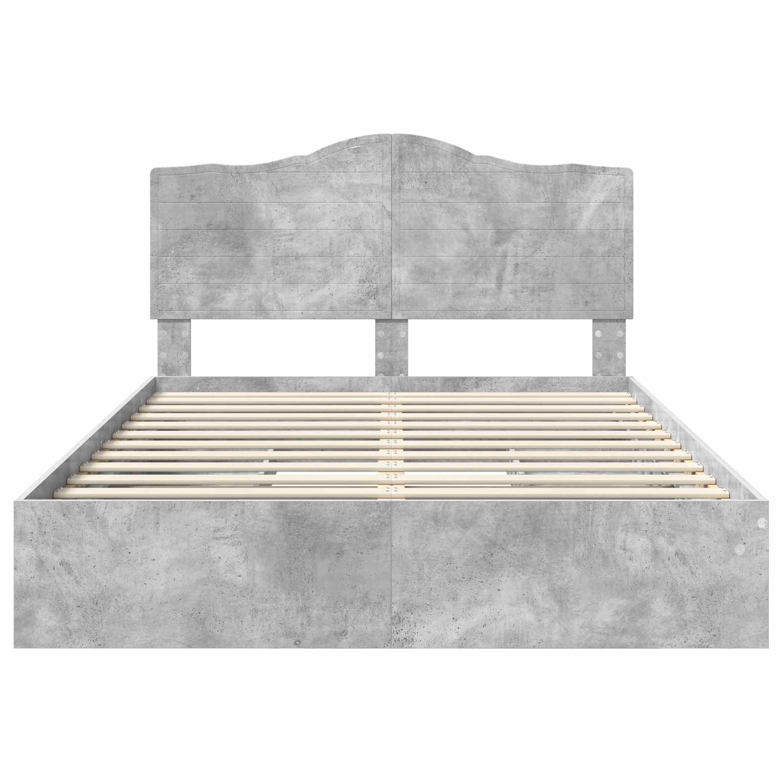 Opslag bed met hoofdeinde Beton Grijs 150 x 200 cm Bewerkt hout is nu te koop bij PeponiXL, paradijselijk wonen!