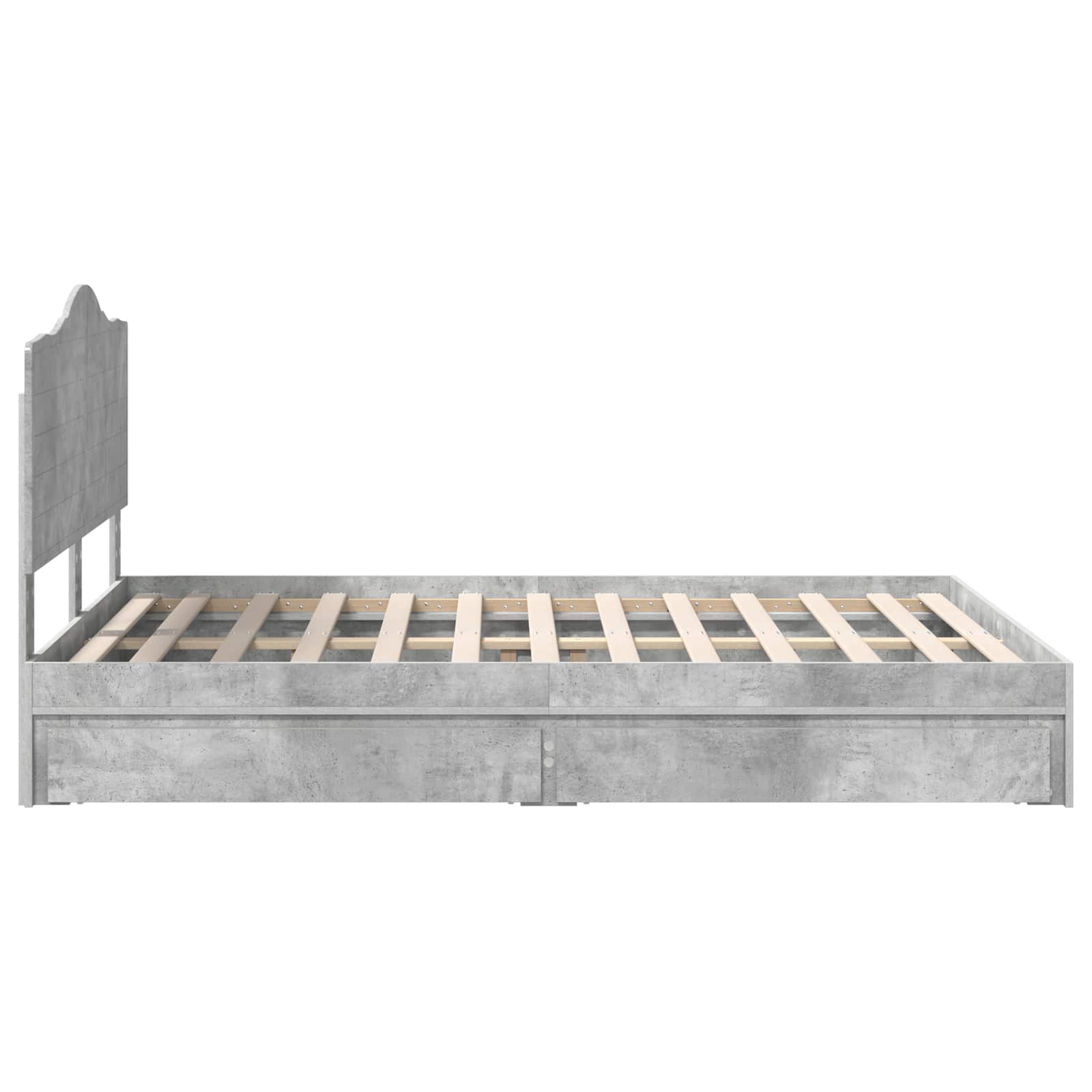 Opslag bed met hoofdeinde Beton Grijs 150 x 200 cm Bewerkt hout is nu te koop bij PeponiXL, paradijselijk wonen!