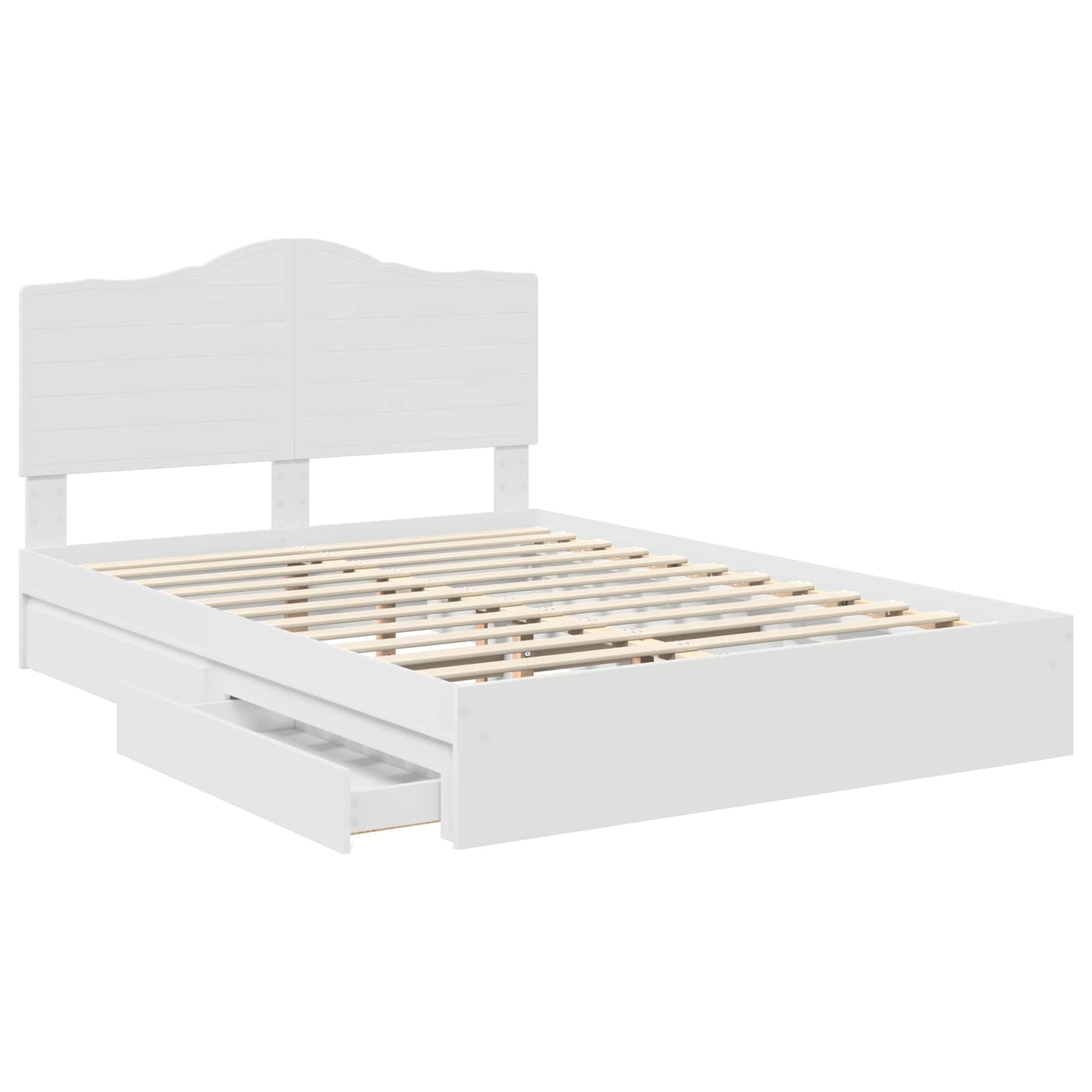 Opslag bed met hoofdeinde Wit 140 x 200 cm Bewerkt hout is nu te koop bij PeponiXL, paradijselijk wonen!