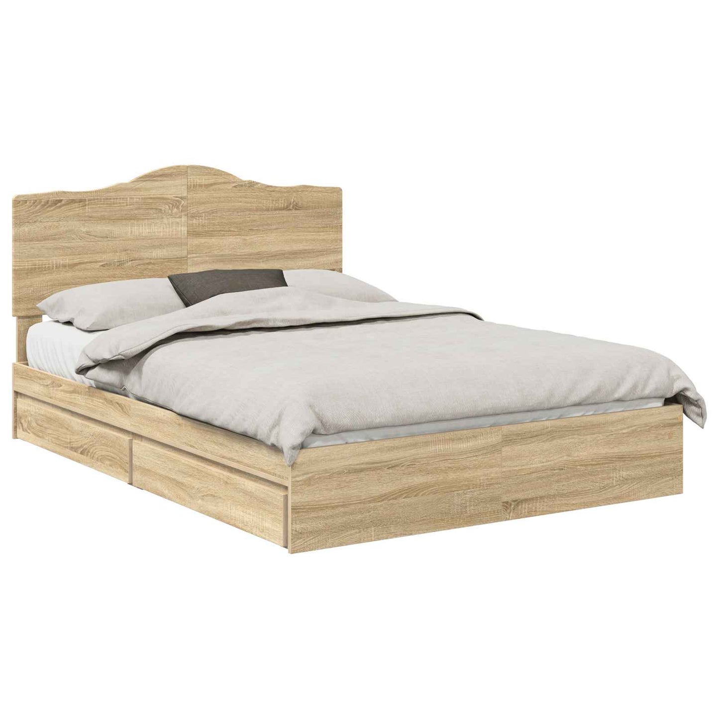 Opslag bed met lade Sonoma Eiken 140 x 200 cm Bewerkt hout is nu te koop bij PeponiXL, paradijselijk wonen!