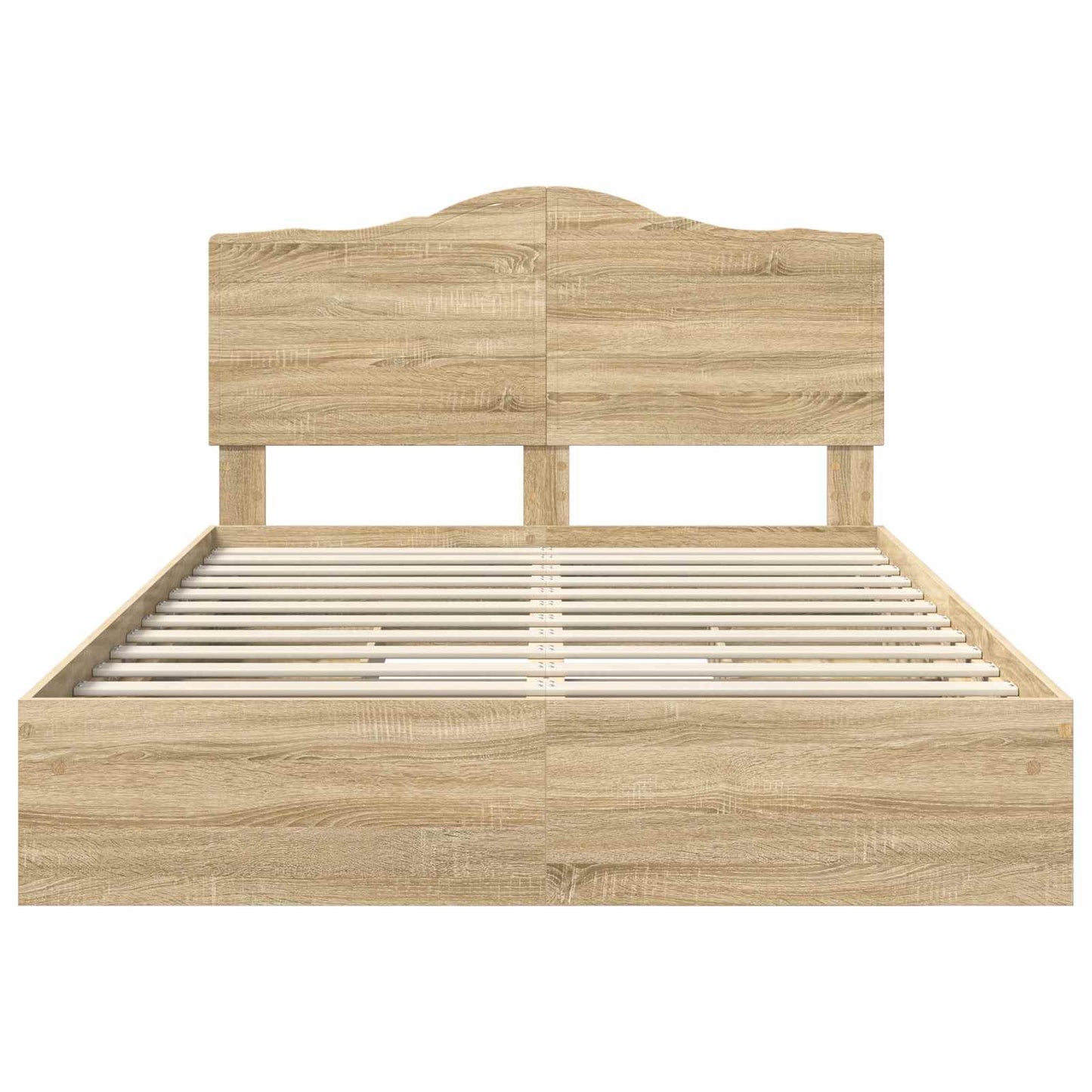 Opslag bed met lade Sonoma Eiken 140 x 200 cm Bewerkt hout is nu te koop bij PeponiXL, paradijselijk wonen!