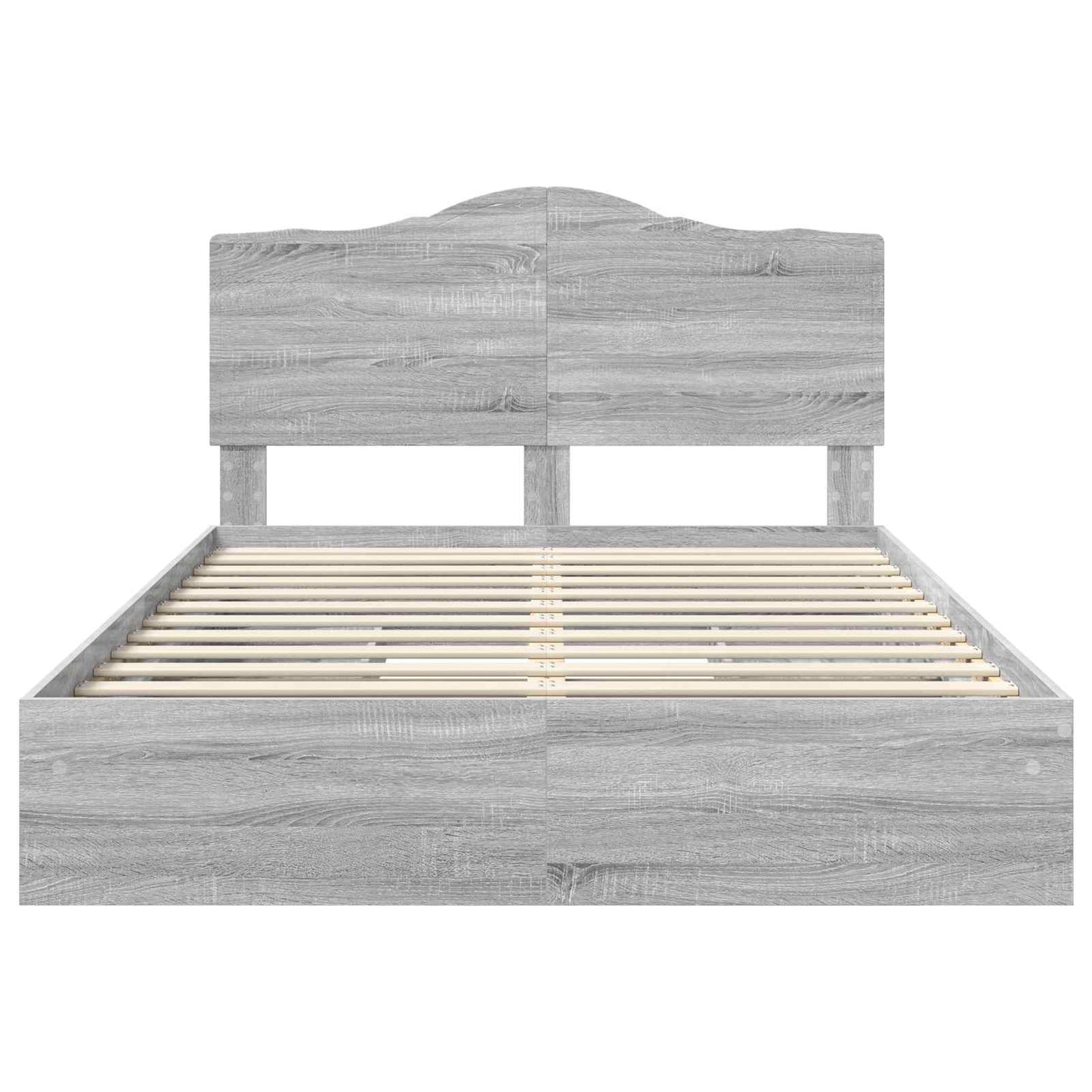 Opslag bed met lade Grijs Sonoma 140 x 200 cm Bewerkt hout is nu te koop bij PeponiXL, paradijselijk wonen!