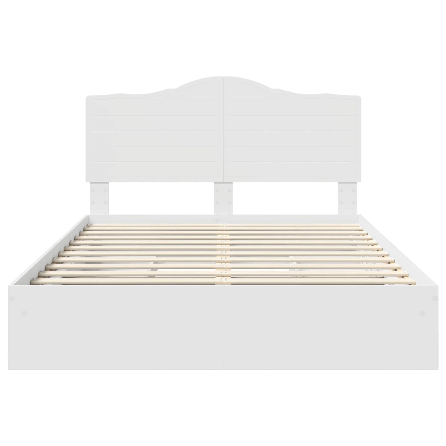 Opslag bed met hoofdeinde Wit 140 x 190 cm Bewerkt hout is nu te koop bij PeponiXL, paradijselijk wonen!