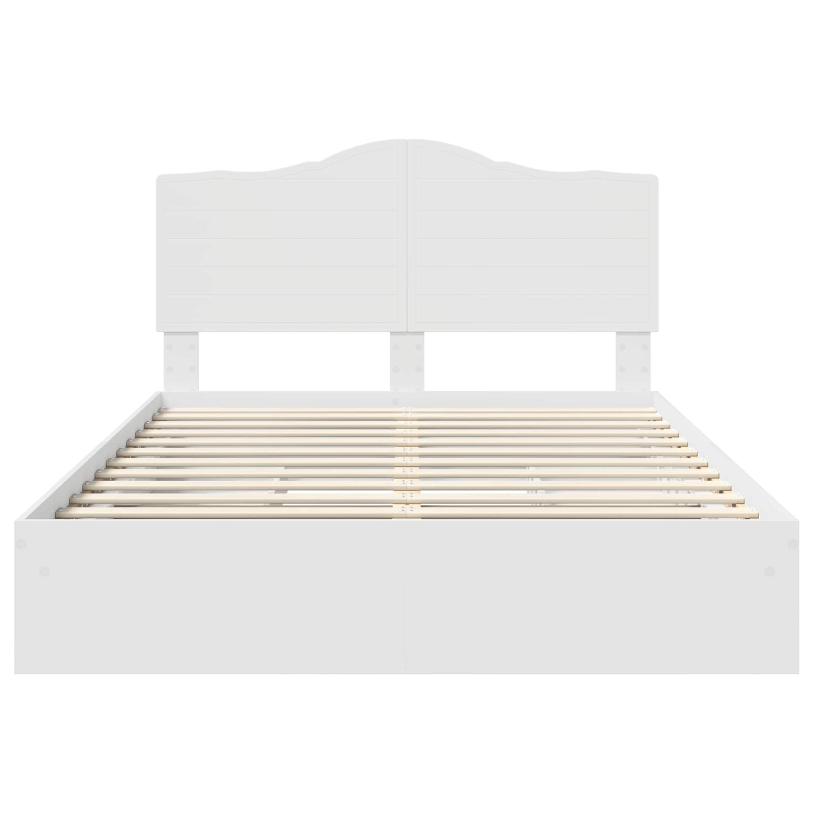 Opslag bed met hoofdeinde Wit 140 x 190 cm Bewerkt hout is nu te koop bij PeponiXL, paradijselijk wonen!