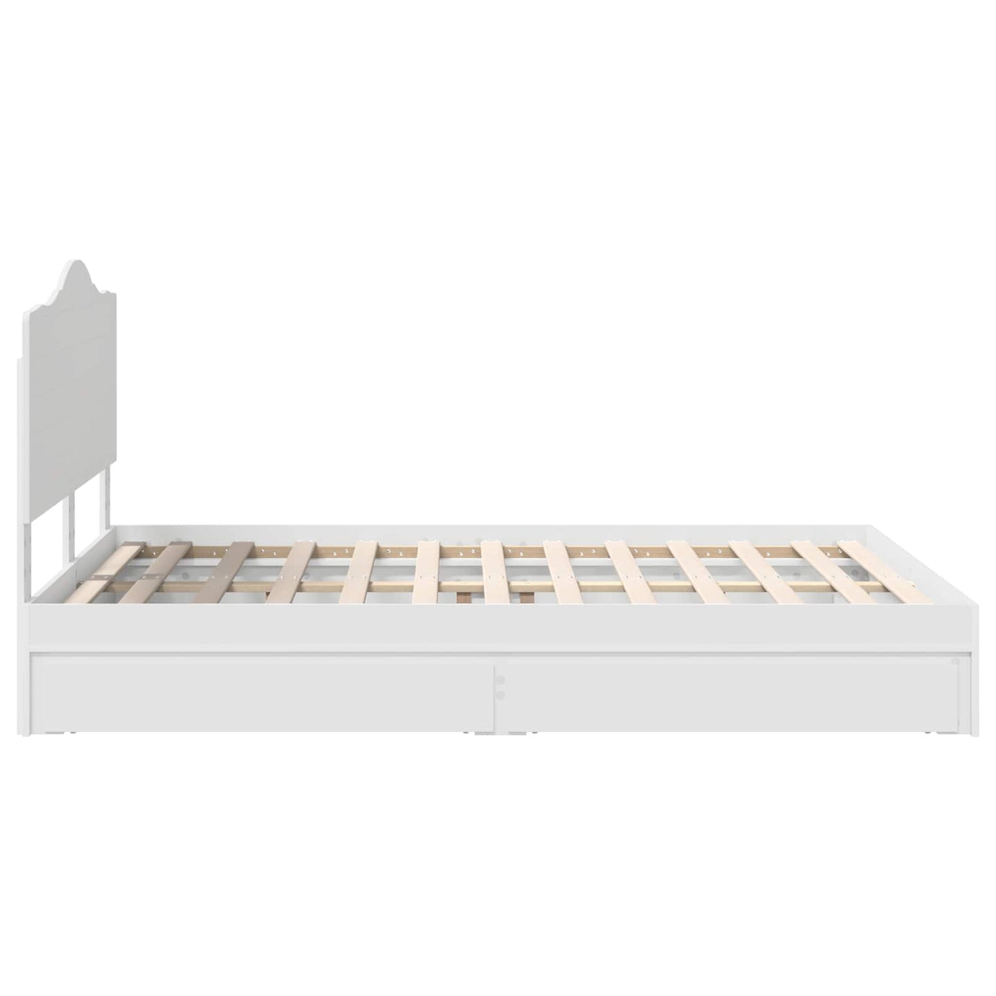 Opslag bed met hoofdeinde Wit 140 x 190 cm Bewerkt hout is nu te koop bij PeponiXL, paradijselijk wonen!