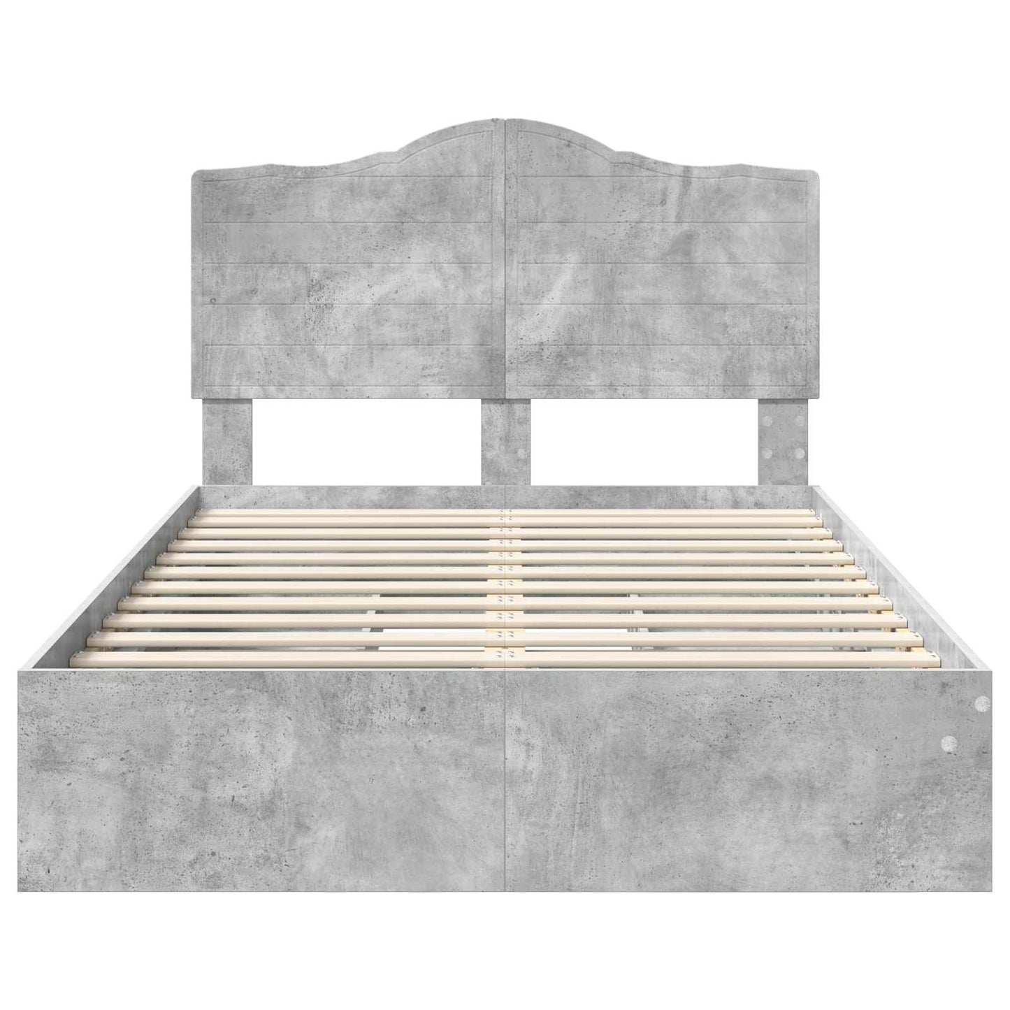 Opslag bed met hoofdeinde Beton Grijs 135 x 190 cm Bewerkt hout is nu te koop bij PeponiXL, paradijselijk wonen!
