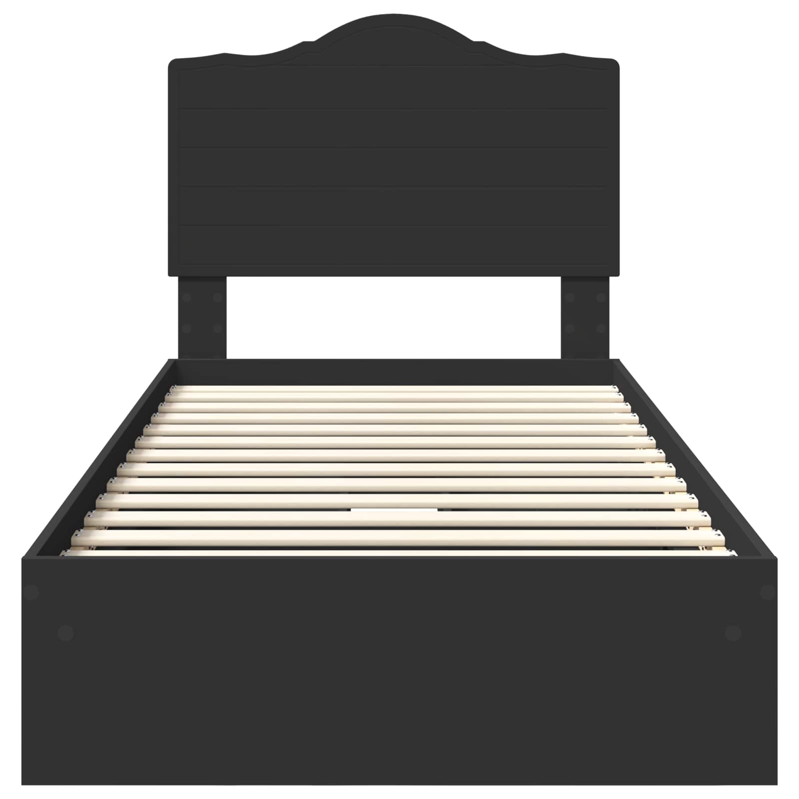 Opslag bed met hoofdeinde Zwart 100 x 200 cm Bewerkt hout is nu te koop bij PeponiXL, paradijselijk wonen!