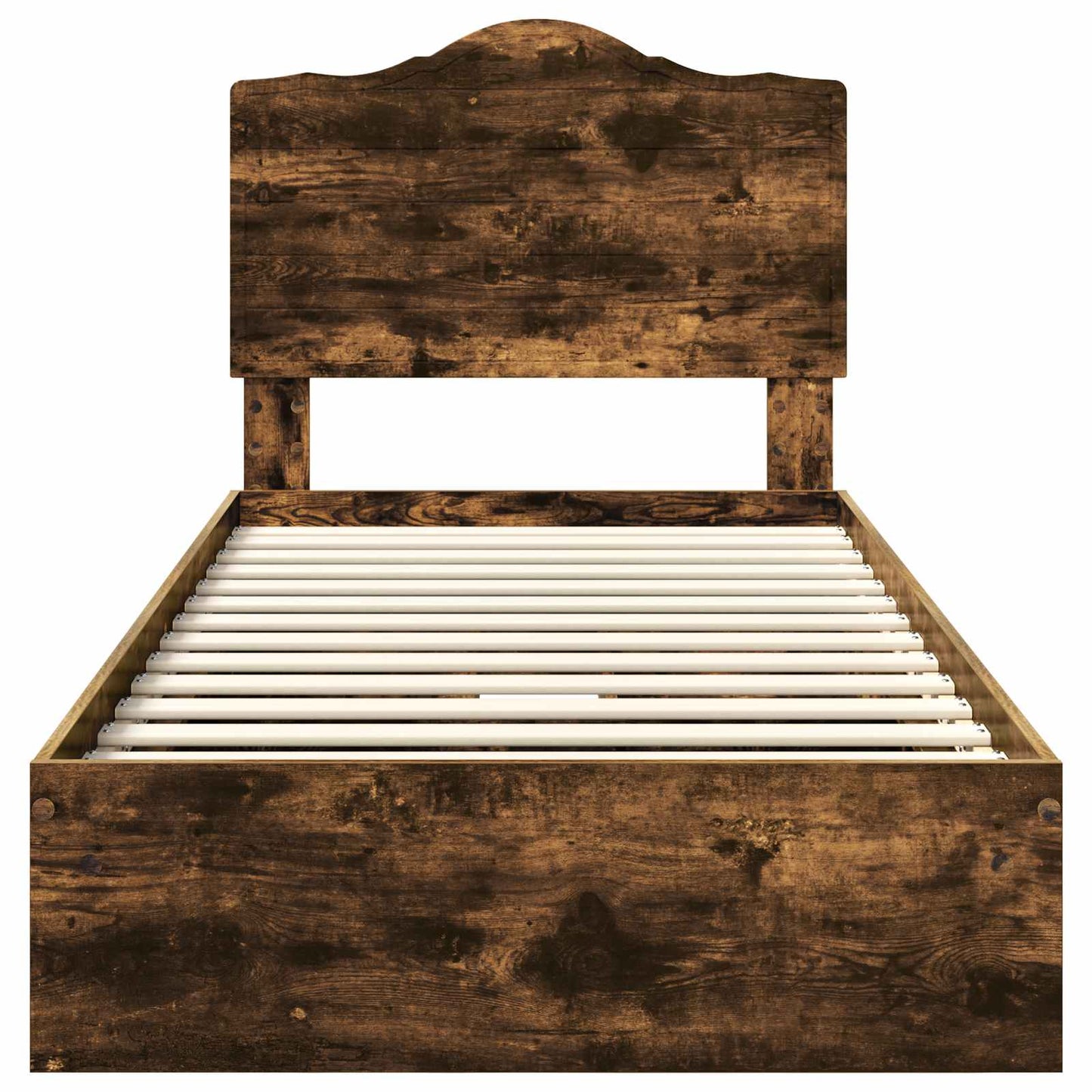 Opslag bed met lade Gerookt eiken 100 x 200 cm Bewerkt hout is nu te koop bij PeponiXL, paradijselijk wonen!