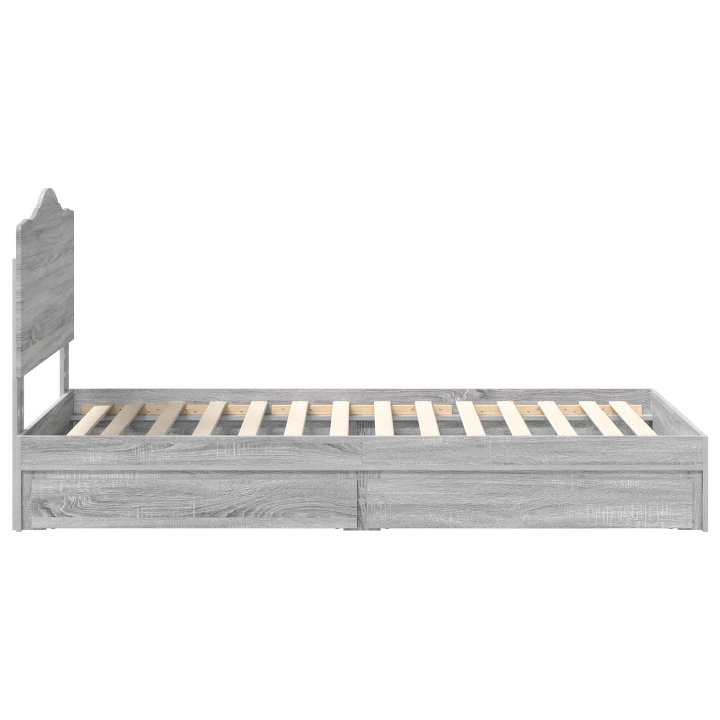Opslag bed met lade Grijs Sonoma 100 x 200 cm Bewerkt hout is nu te koop bij PeponiXL, paradijselijk wonen!