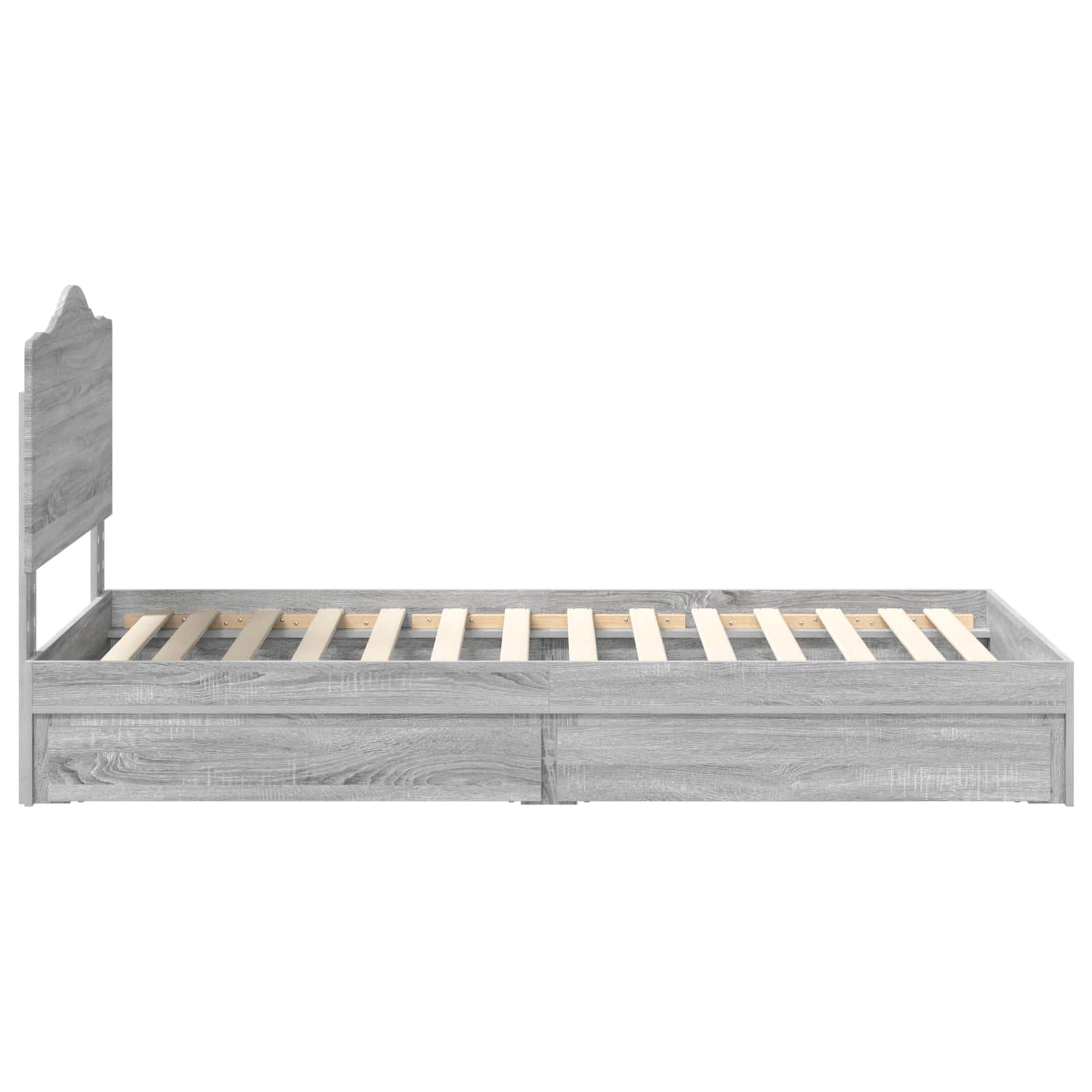 Opslag bed met lade Grijs Sonoma 100 x 200 cm Bewerkt hout is nu te koop bij PeponiXL, paradijselijk wonen!