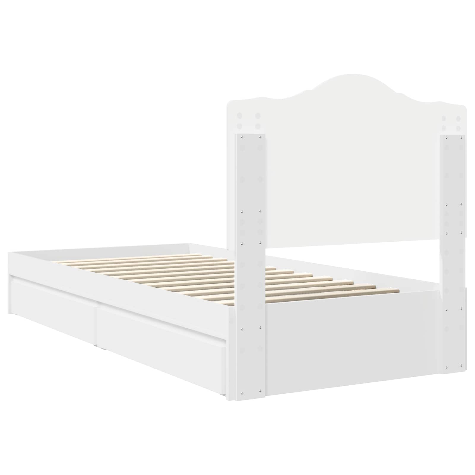 Opslag bed met hoofdeinde met lade Wit 90 x 200 cm Bewerkt hout is nu te koop bij PeponiXL, paradijselijk wonen!