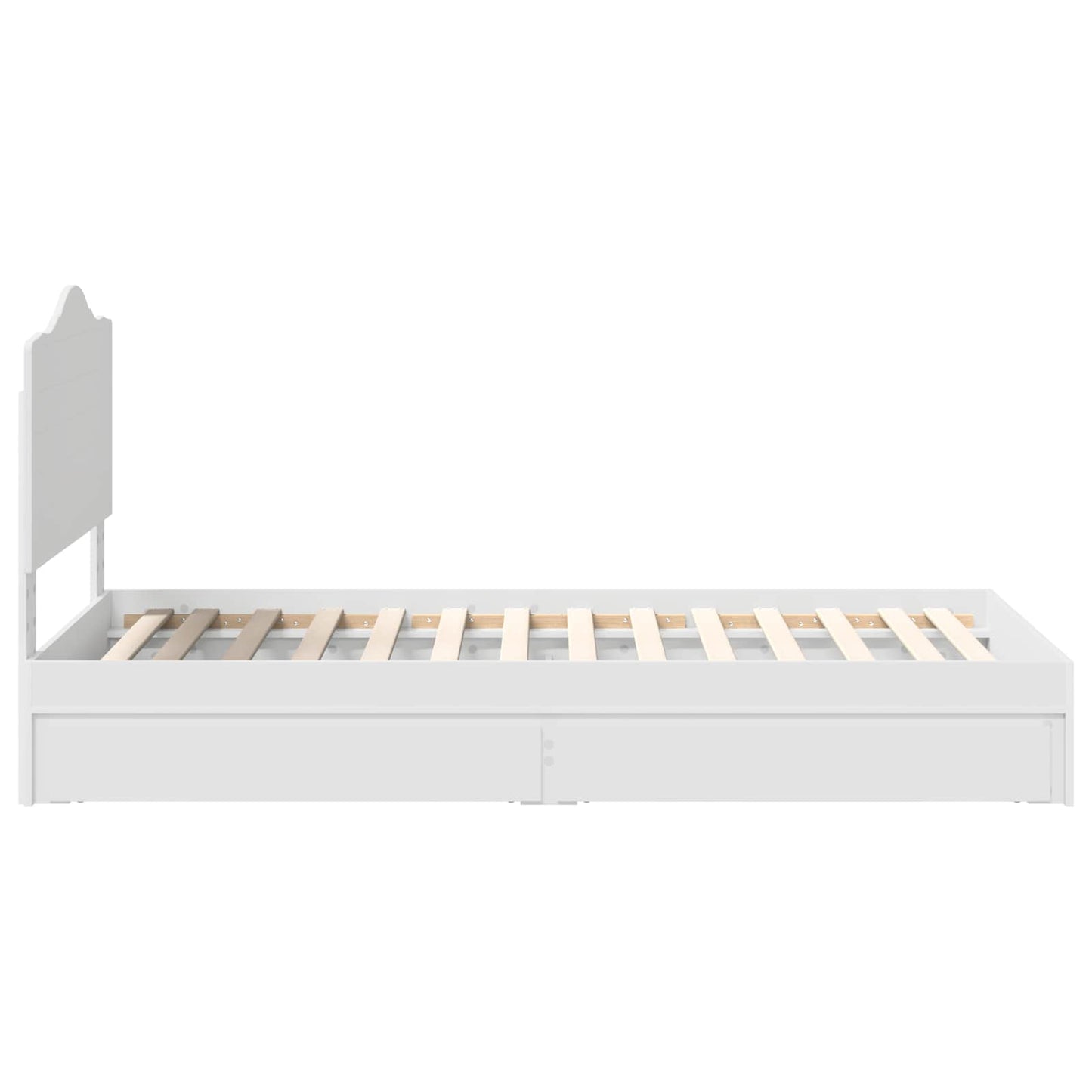 Opslag bed met hoofdeinde met lade Wit 90 x 200 cm Bewerkt hout is nu te koop bij PeponiXL, paradijselijk wonen!