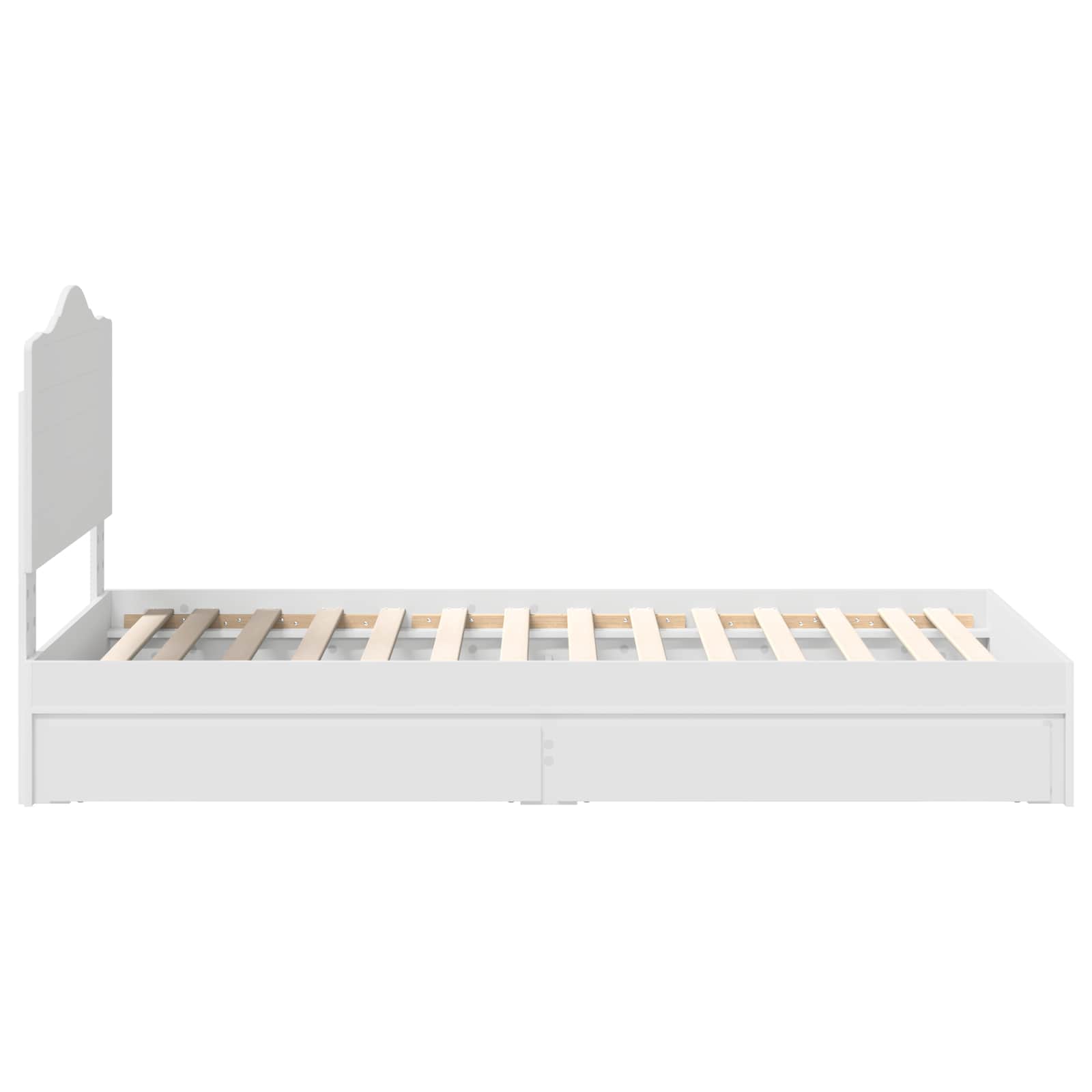 Opslag bed met hoofdeinde met lade Wit 90 x 200 cm Bewerkt hout is nu te koop bij PeponiXL, paradijselijk wonen!