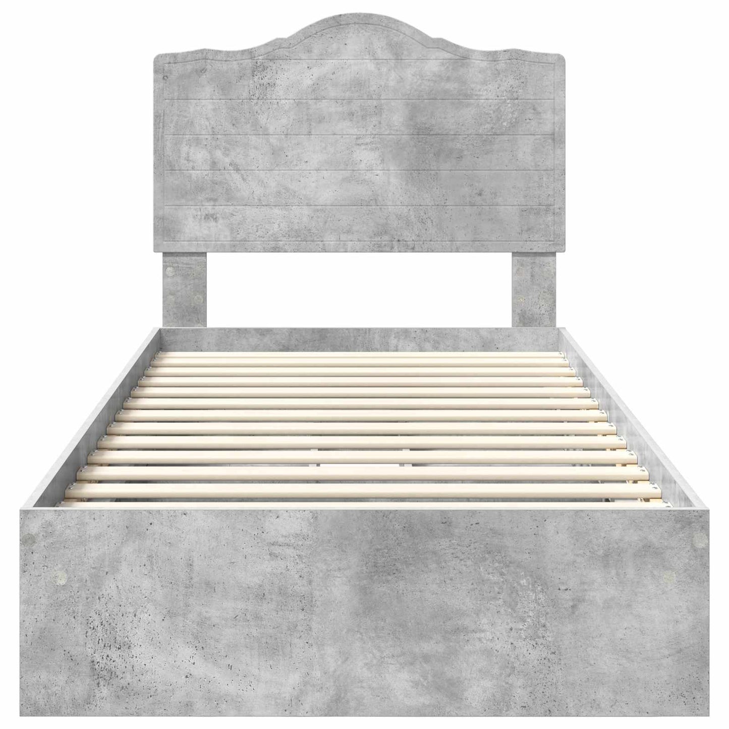 Opslag bed met hoofdeinde Beton Grijs 90 x 190 cm Bewerkt hout is nu te koop bij PeponiXL, paradijselijk wonen!