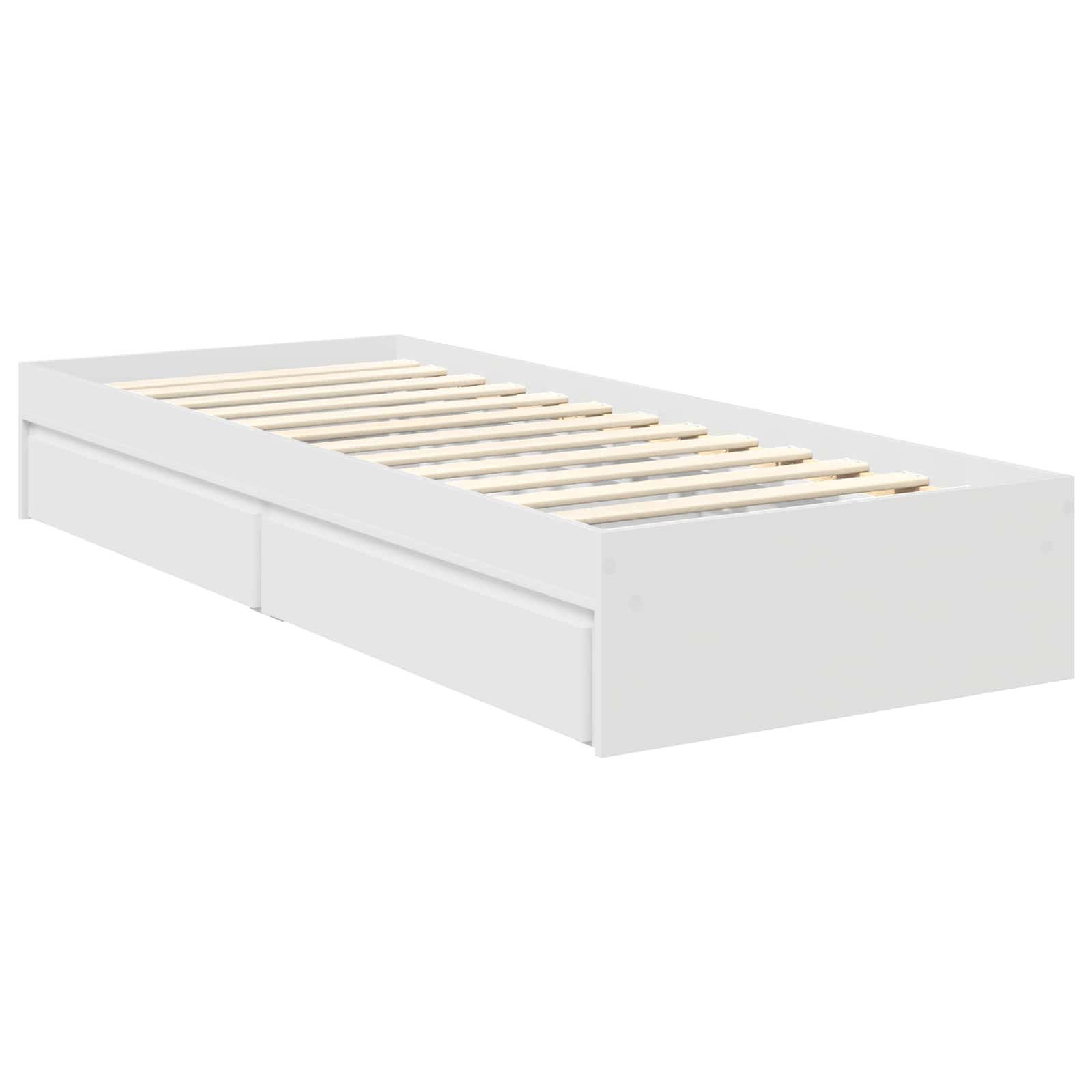 Opslag bed met lade met hoofdeinde Wit 70 x 190 cm Bewerkt hout is nu te koop bij PeponiXL, paradijselijk wonen!