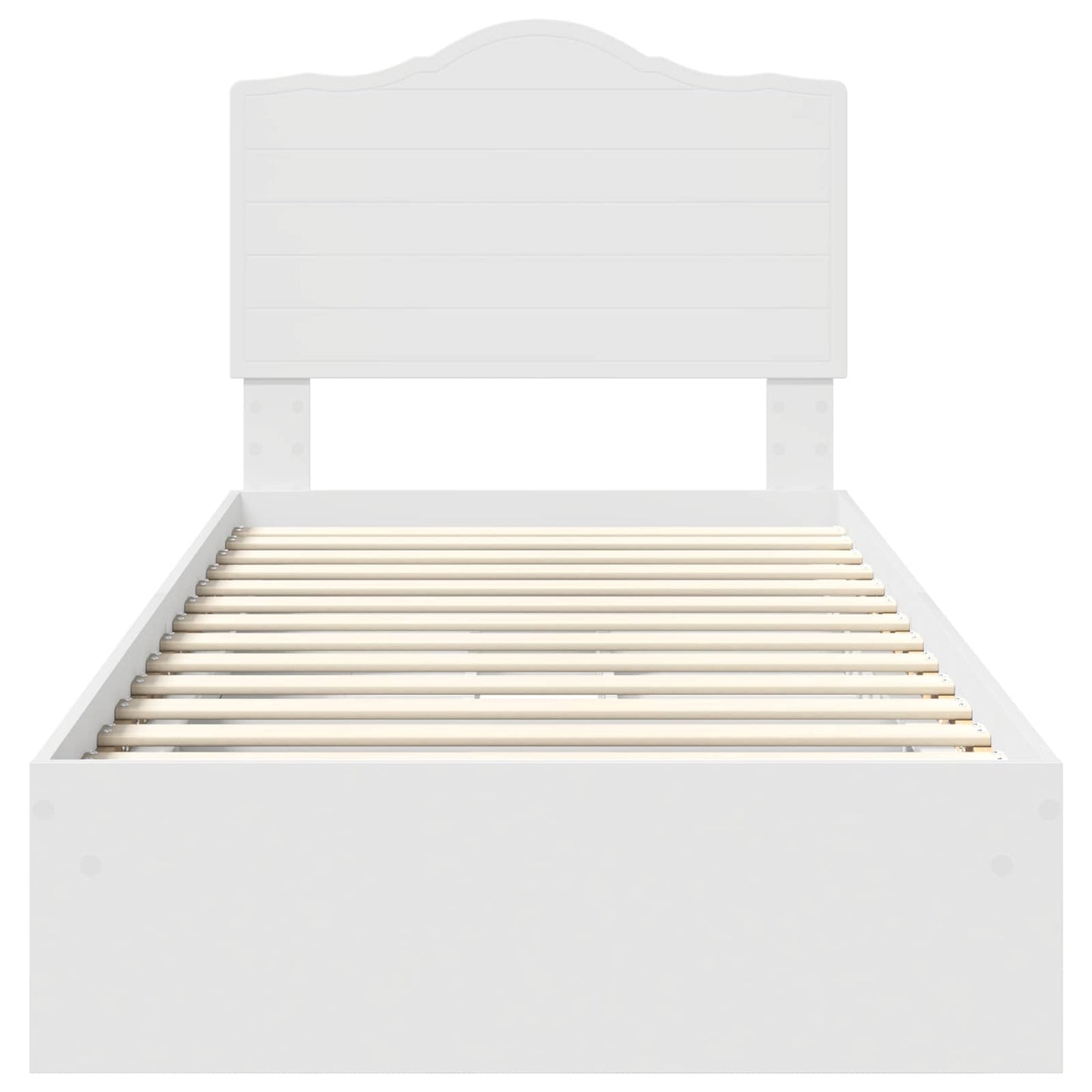 Opslag bed met lade met hoofdeinde Wit 70 x 190 cm Bewerkt hout is nu te koop bij PeponiXL, paradijselijk wonen!