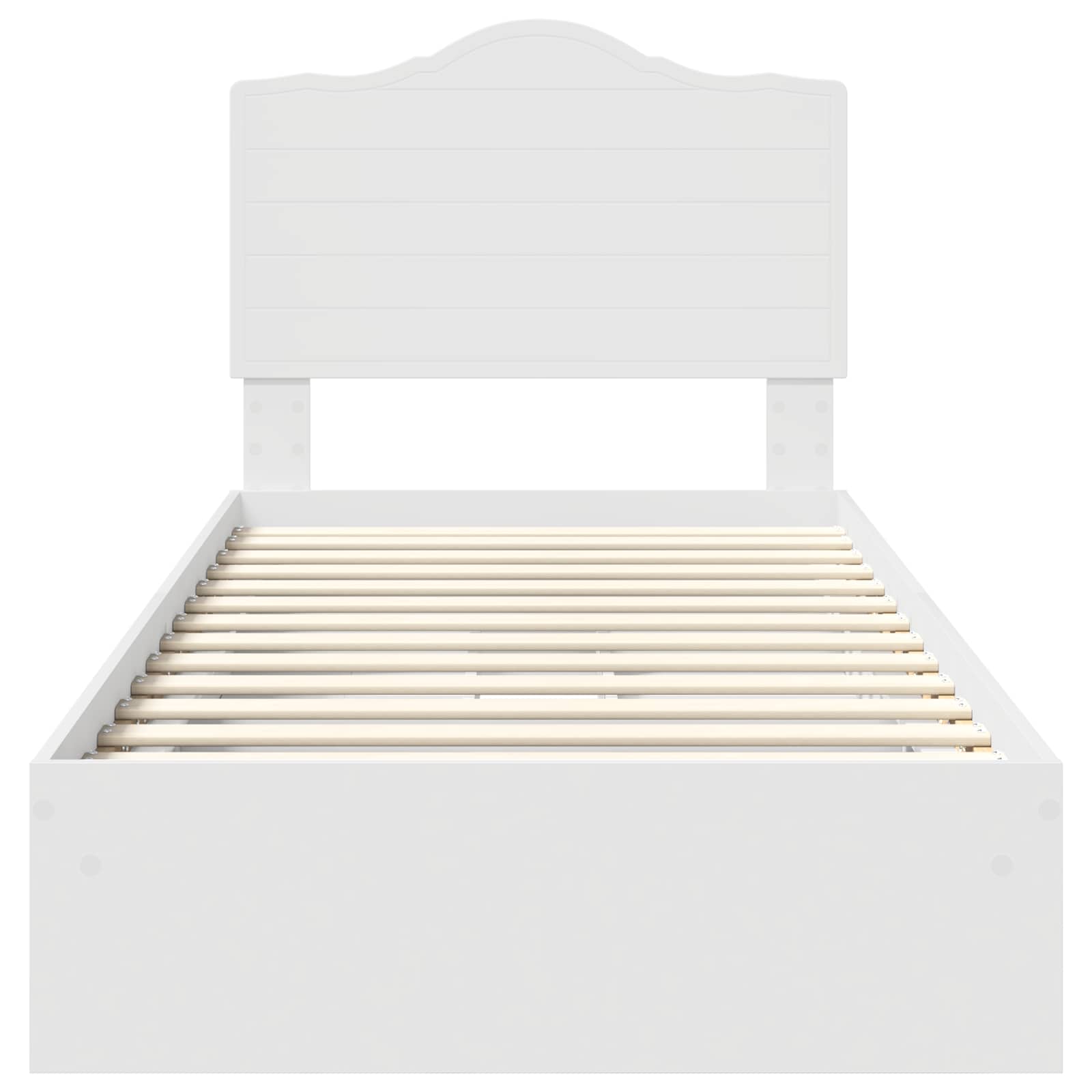 Opslag bed met lade met hoofdeinde Wit 70 x 190 cm Bewerkt hout is nu te koop bij PeponiXL, paradijselijk wonen!