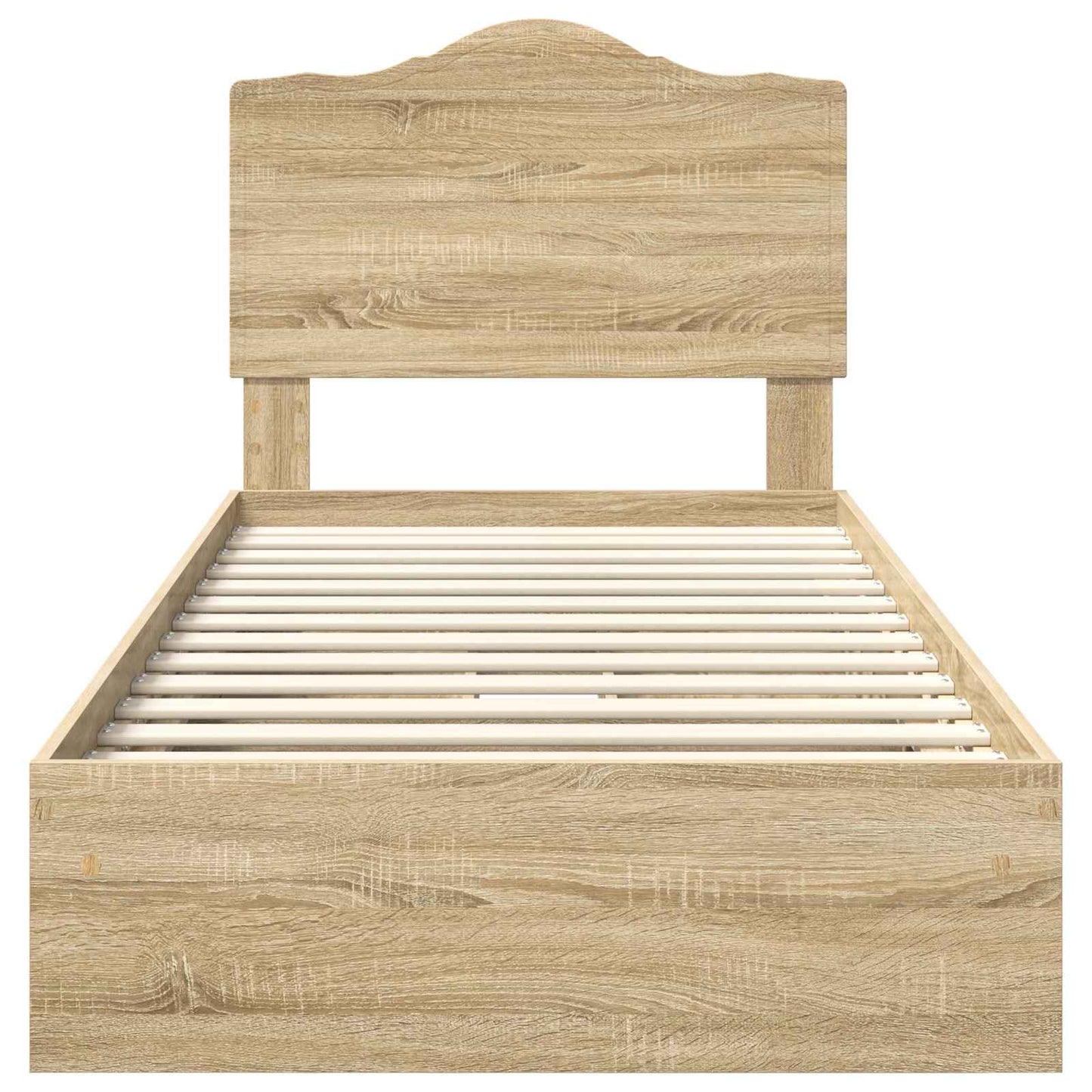 Opslag bed met lade Sonoma Eiken 70 x 190 cm Bewerkt hout is nu te koop bij PeponiXL, paradijselijk wonen!