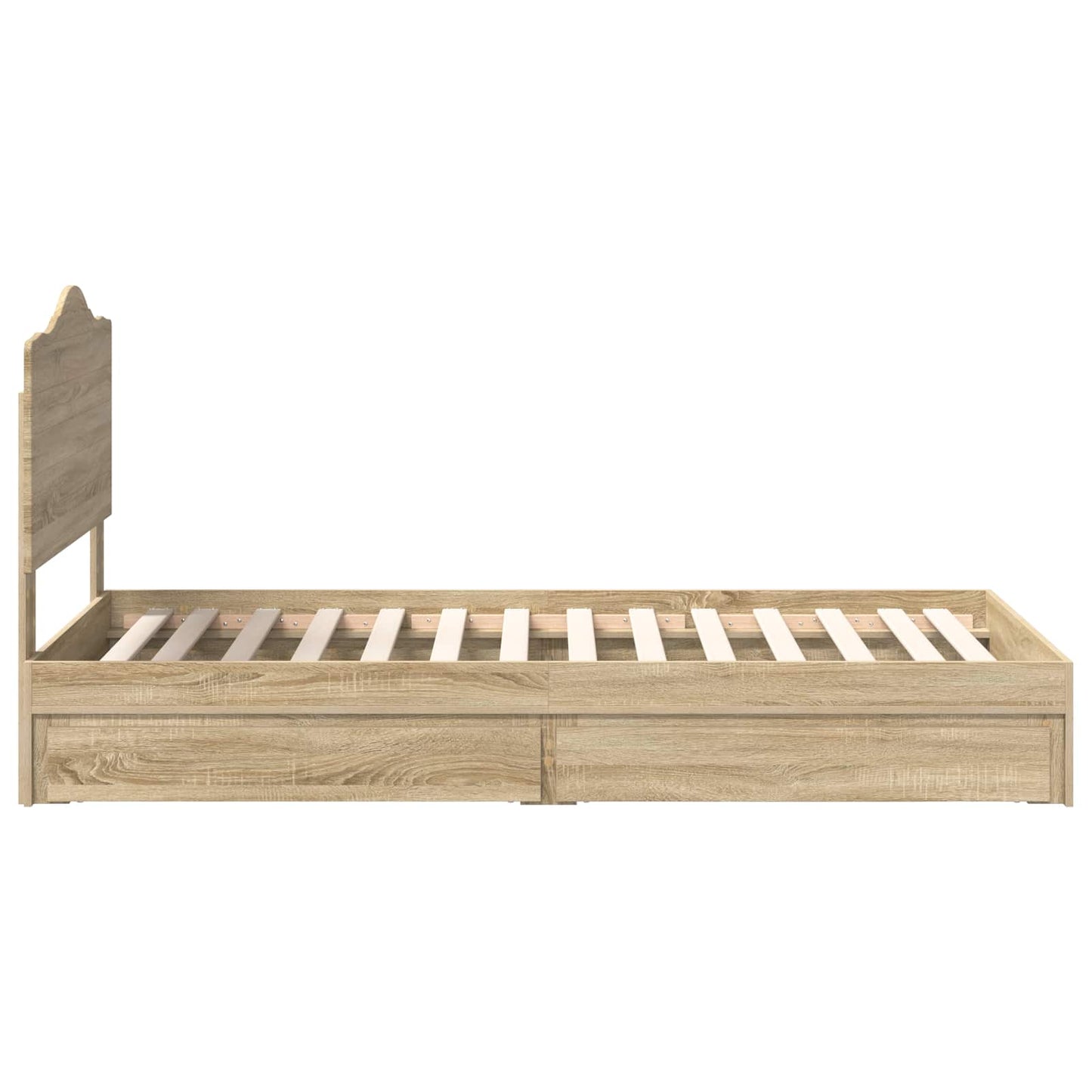 Opslag bed met lade Sonoma Eiken 70 x 190 cm Bewerkt hout is nu te koop bij PeponiXL, paradijselijk wonen!
