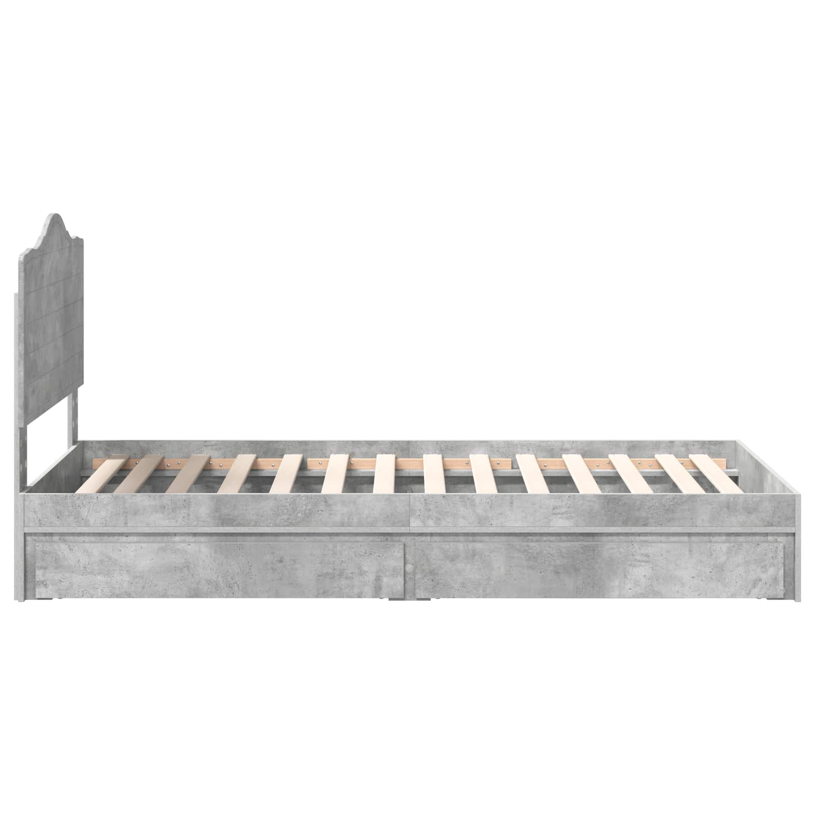 Opslag bed met lade Beton Grijs 70 x 190 cm Bewerkt hout is nu te koop bij PeponiXL, paradijselijk wonen!